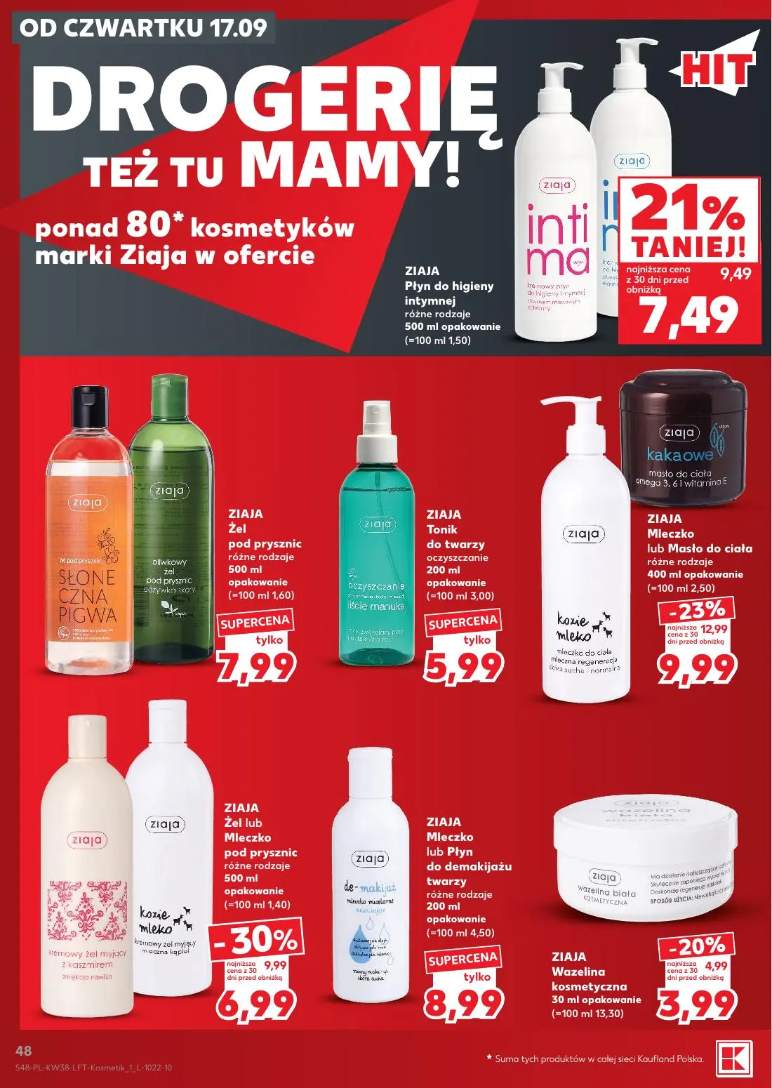 Kaufland gazetka, strona 48 z 55 — Mleczko lub Masło do ciała, Żel lub Mleczko pod prysznic, Płyn do higieny intymnej