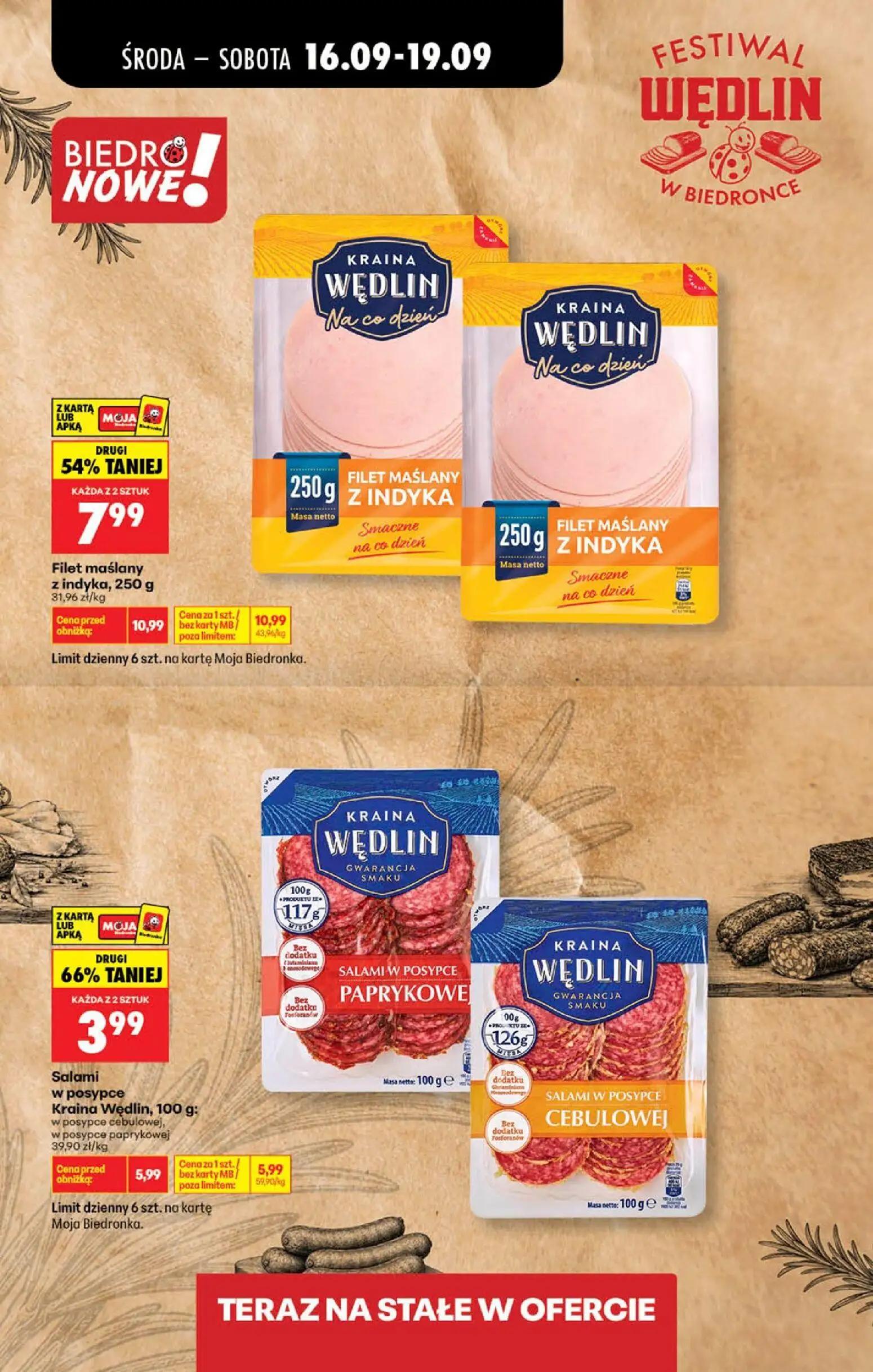 Biedronka gazetka, strona 5 z 6 — Salami w posypce Kraina Wędlin, w posypce cebulowej, w posypce paprykowej