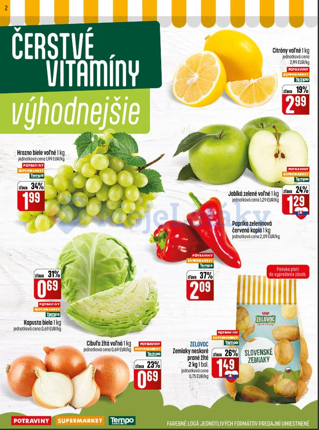 Coop Jednota leták, strana 2 z 28 — Paprika zeleninová červená kapia, Hrozno biele voľné, Citróny voľné