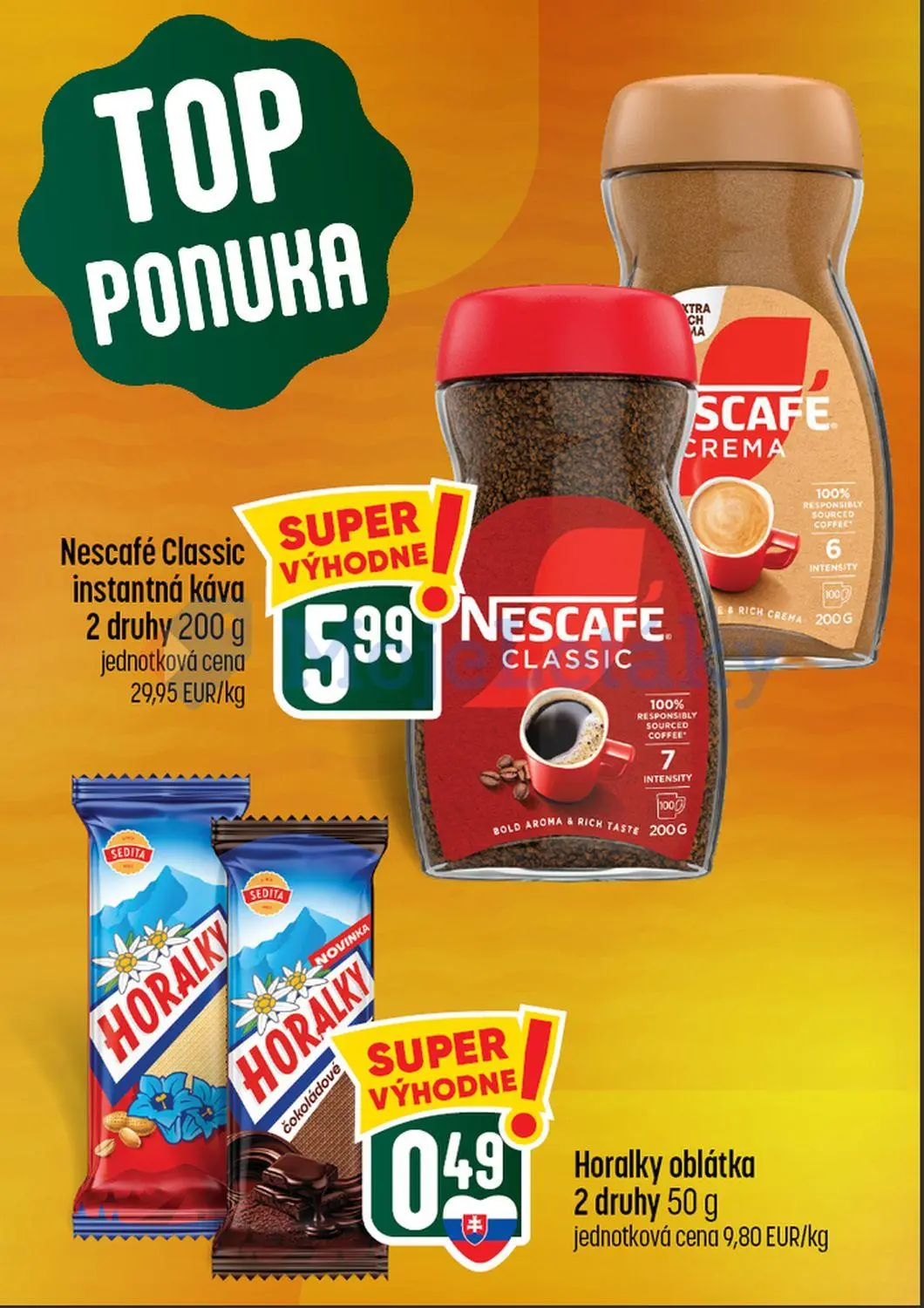 Coop Tempo leták, strana 3 z 60 — Nescafé Classic instantná káva, Horalky oblátka
