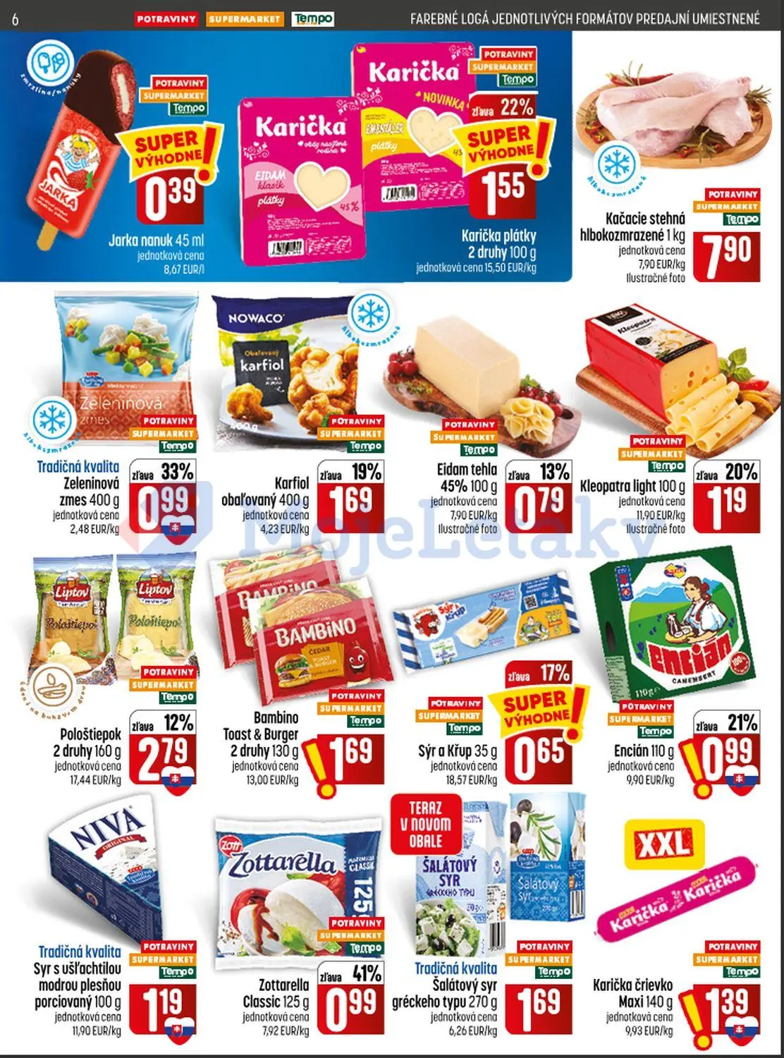 Coop Jednota leták, strana 6 z 28 — Zottarella Classic, Zeleninová zmes, Karička plátky