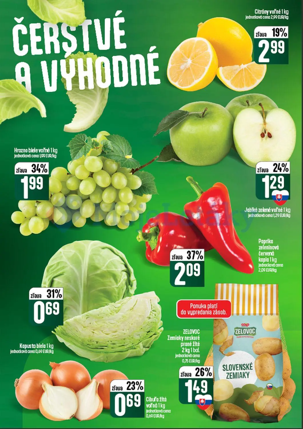 Coop Tempo leták, strana 6 z 60 — Paprika zeleninová červená kapia, Hrozno biele voľné, Citróny voľné 1 kg