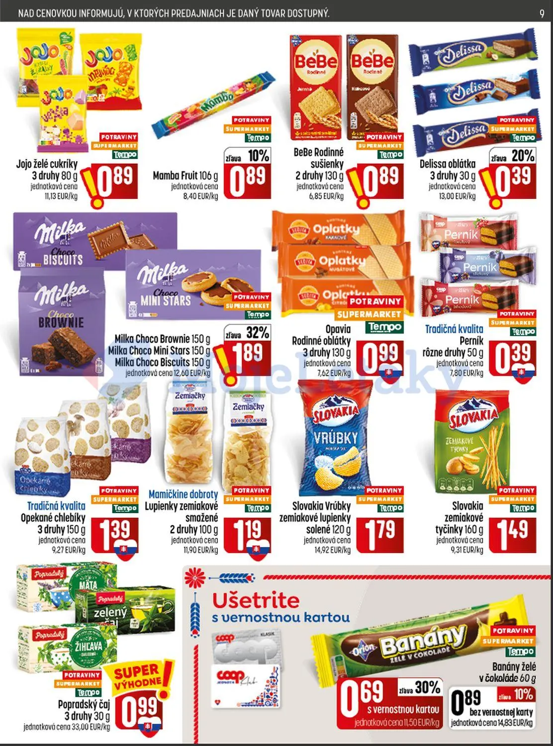 Coop Jednota leták, strana 9 z 28 — Milka Choco Brownie, Milka Choco Mini Stars, Milka Choco Biscuits