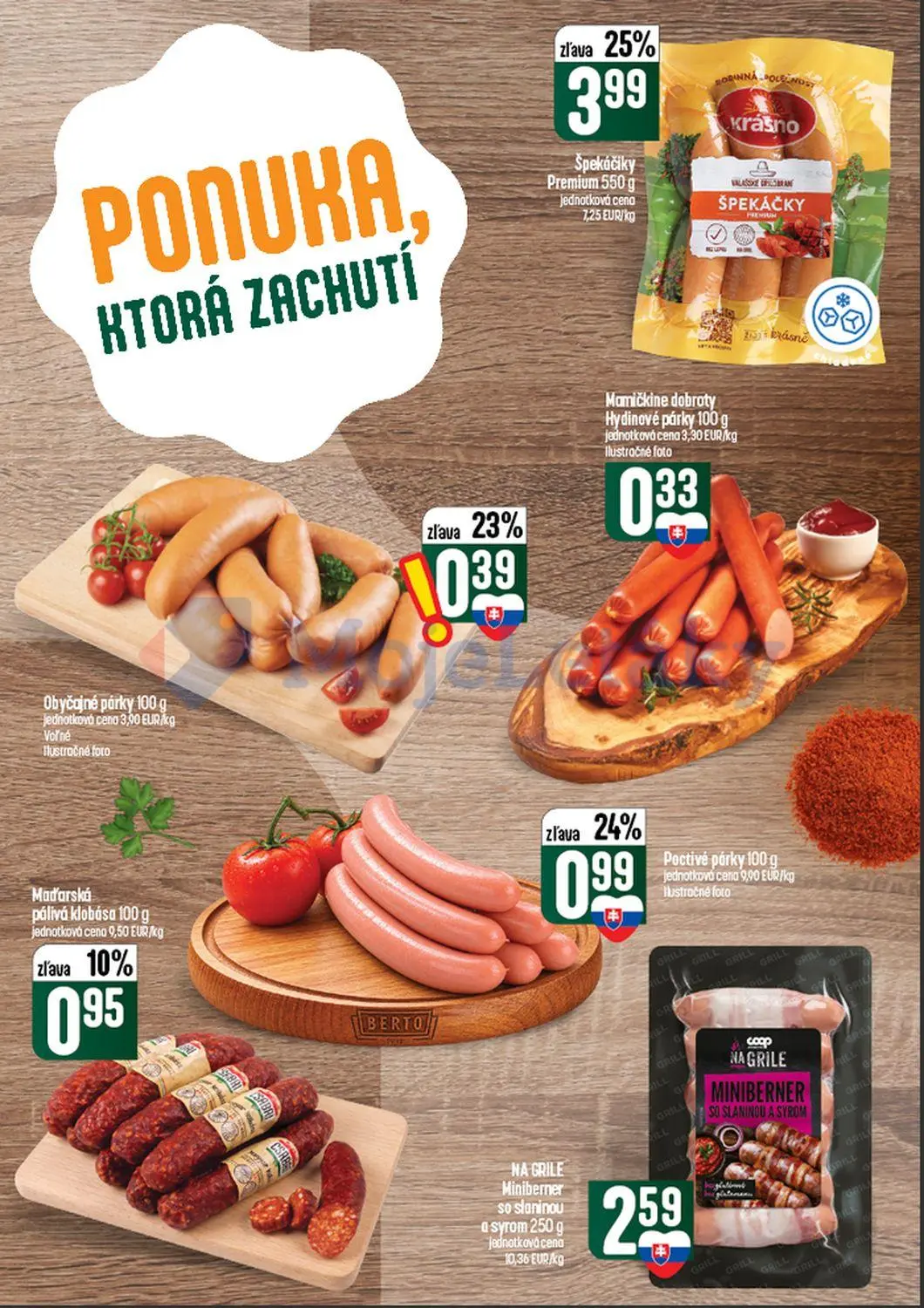 Coop Tempo leták, strana 13 z 60 — Špekáčiky Premium, Poctivé párky, Obyčajné párky