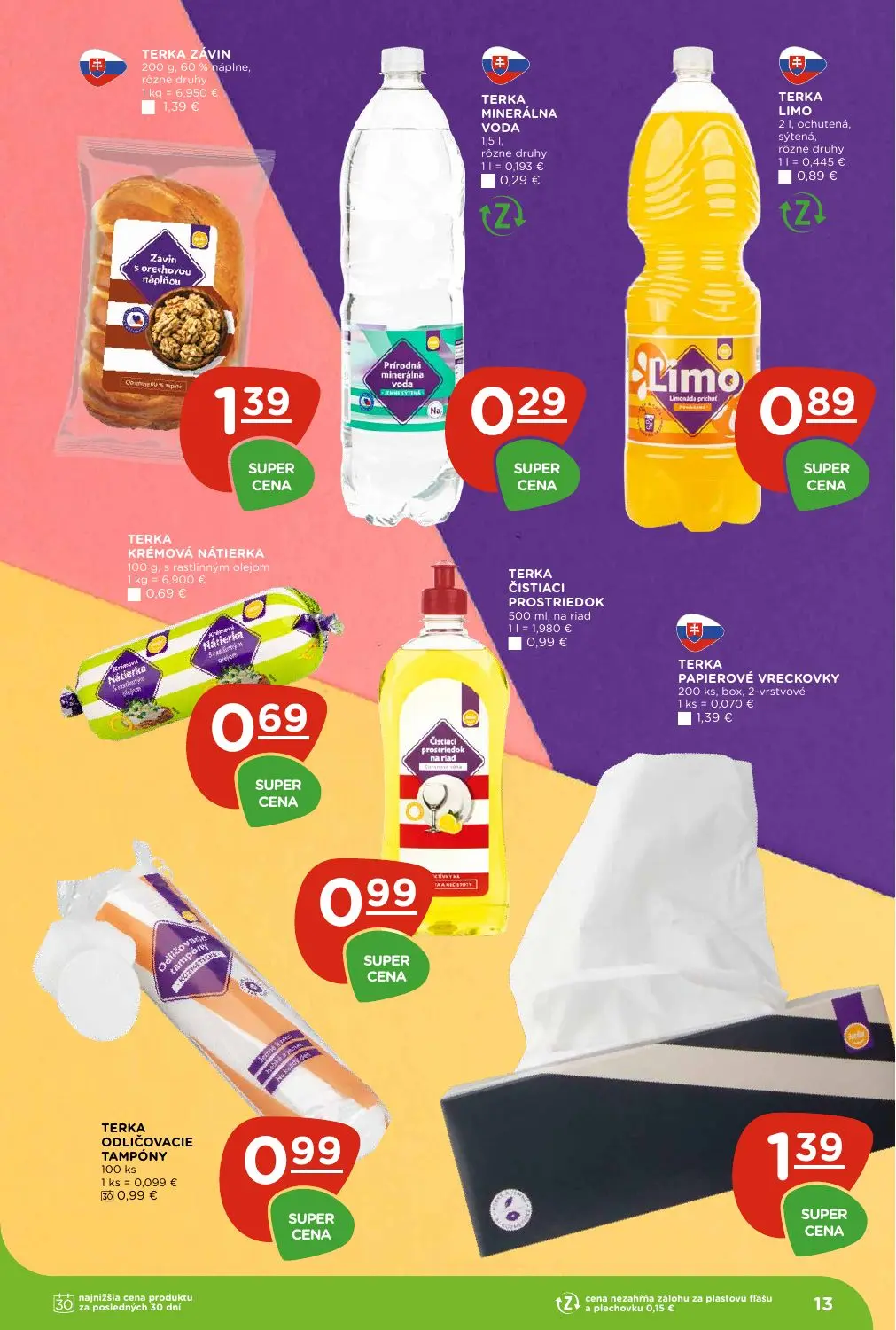 Terno leták, strana 13 z 28 — TERKA ZÁVIN, TERKA MINERÁLNA VODA, TERKA LIMO