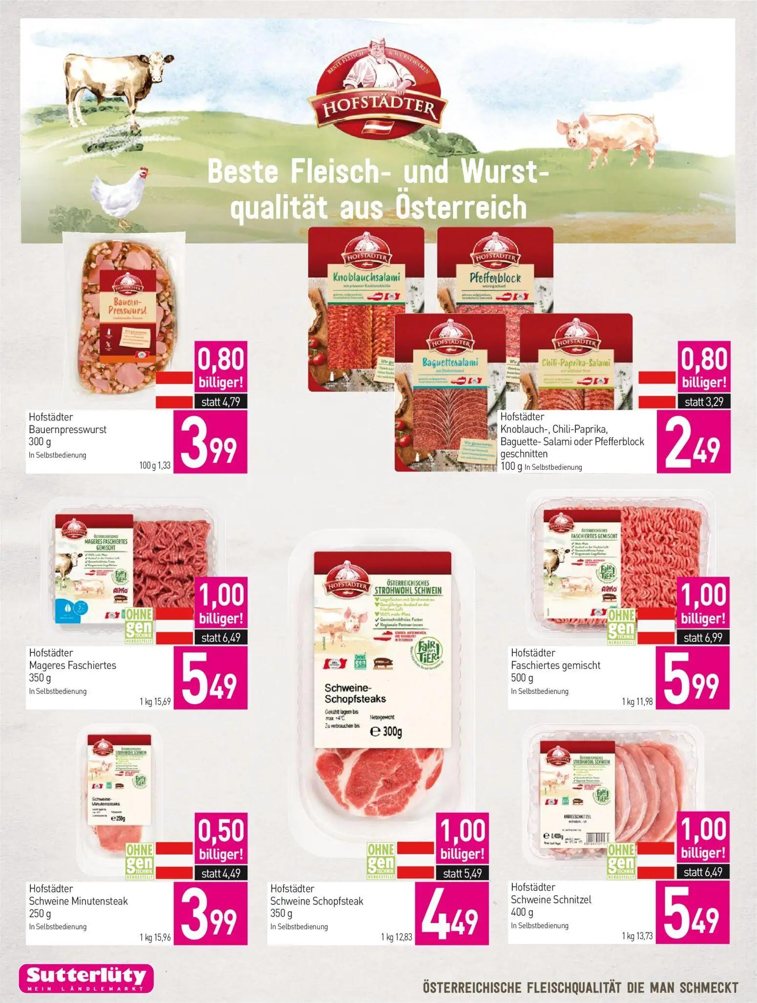 Sutterlüty Prospekt, Seite 6 von 16 — Hofstädter Mageres Faschiertes, Hofstädter Faschiertes gemischt, Hofstädter Schweine S…