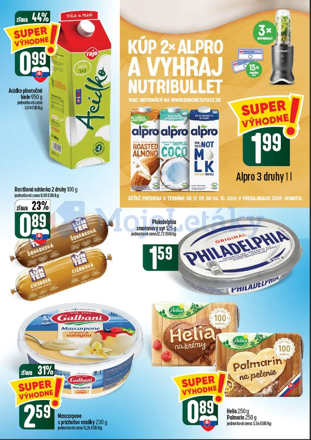 Coop Tempo leták, strana 25 z 60 — Mascarpone s príchuťou vanilky Galbani, Acidko plnotučné biele, Rastlinná nátierka ŠOVARK…