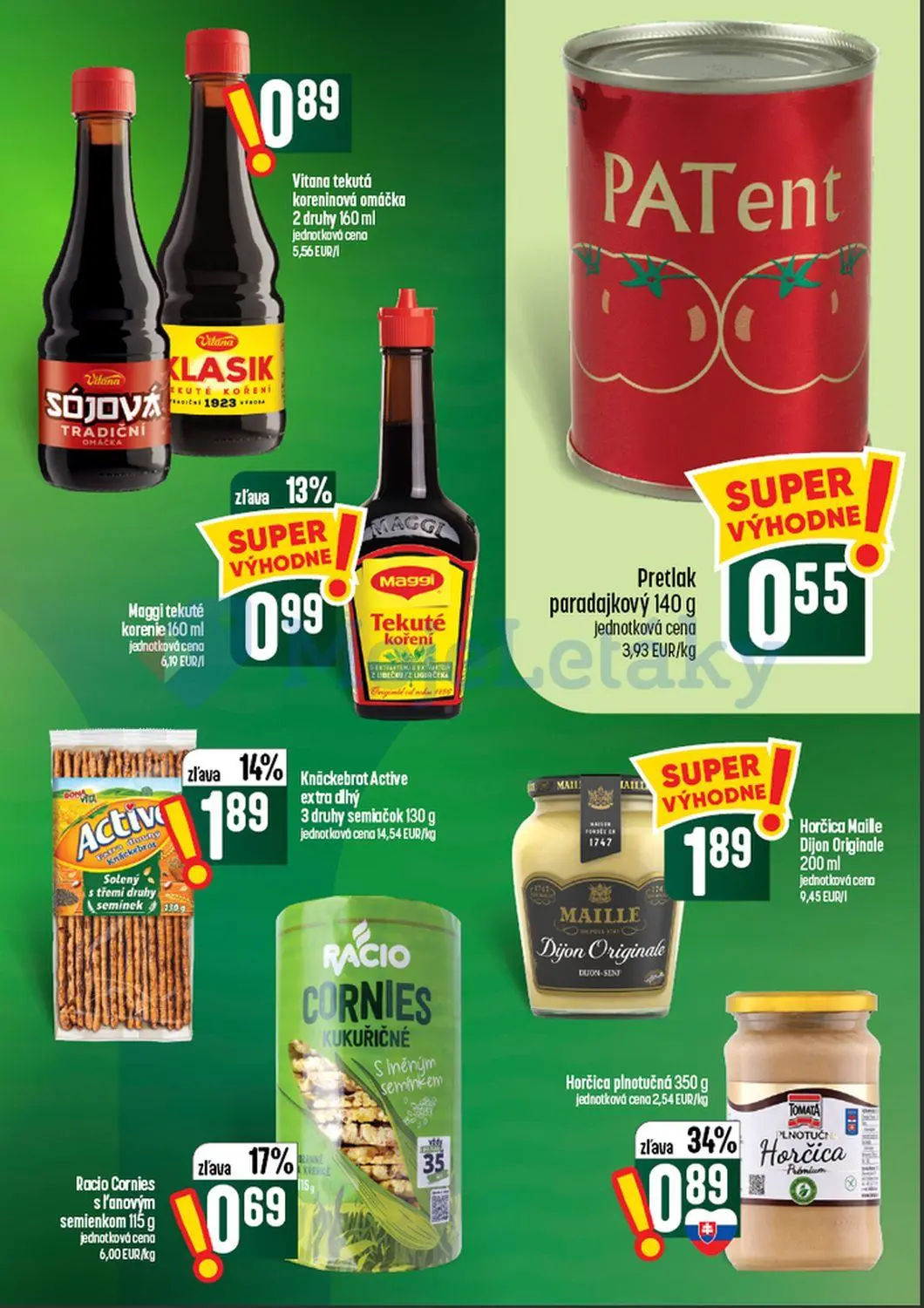 Coop Tempo leták, strana 31 z 60 — Horčica plnotučná, Knäckebrot Active extra dlhý, Maggi tekuté korenie