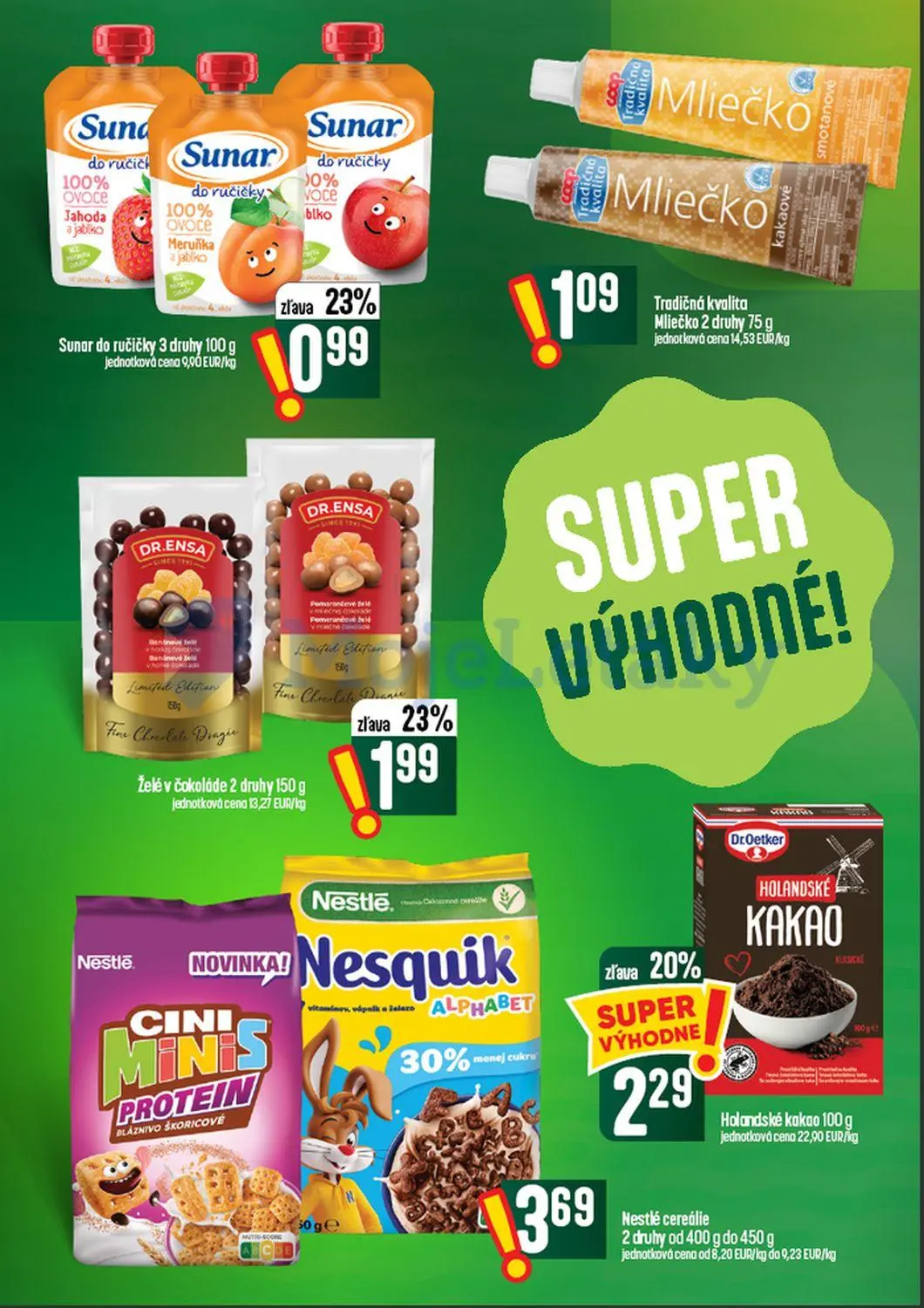 Coop Tempo leták, strana 34 z 60 — Želé v čokoláde, Holandské kakao, Sunar do ručičky