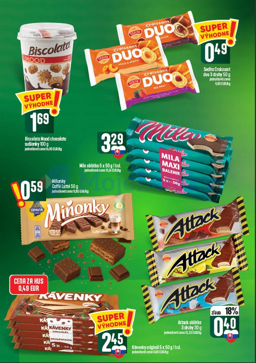 Coop Tempo leták, strana 38 z 60 — Attack oblátka 3 druhy, Biscolata Mood chocolate sušienky, Sedita Croissant duo 3 druhy