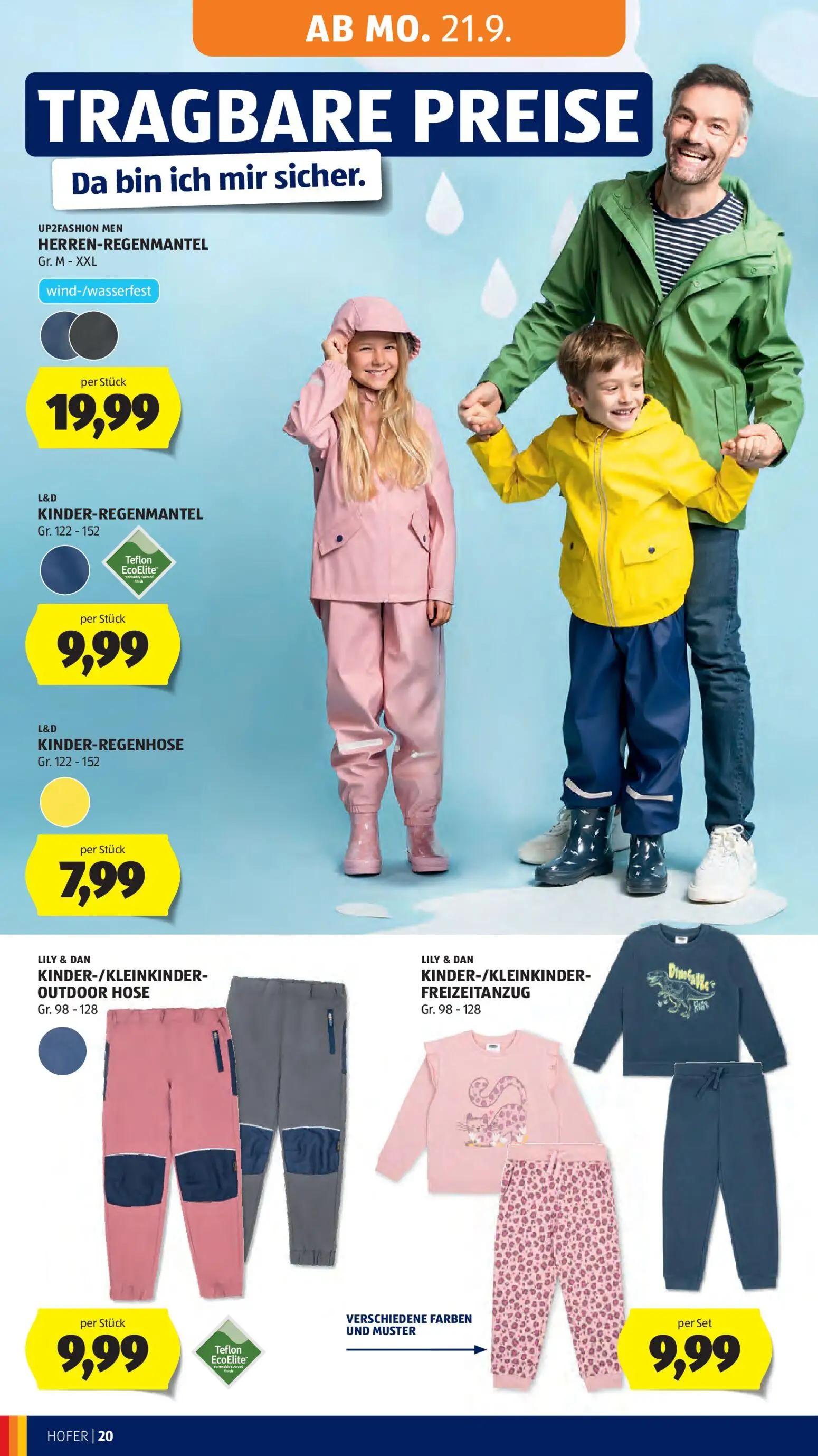 Hofer Prospekt, Seite 26 von 48 — HERREN-REGENMANTEL, KINDER-REGENMANTEL, KINDER-REGENHOSE