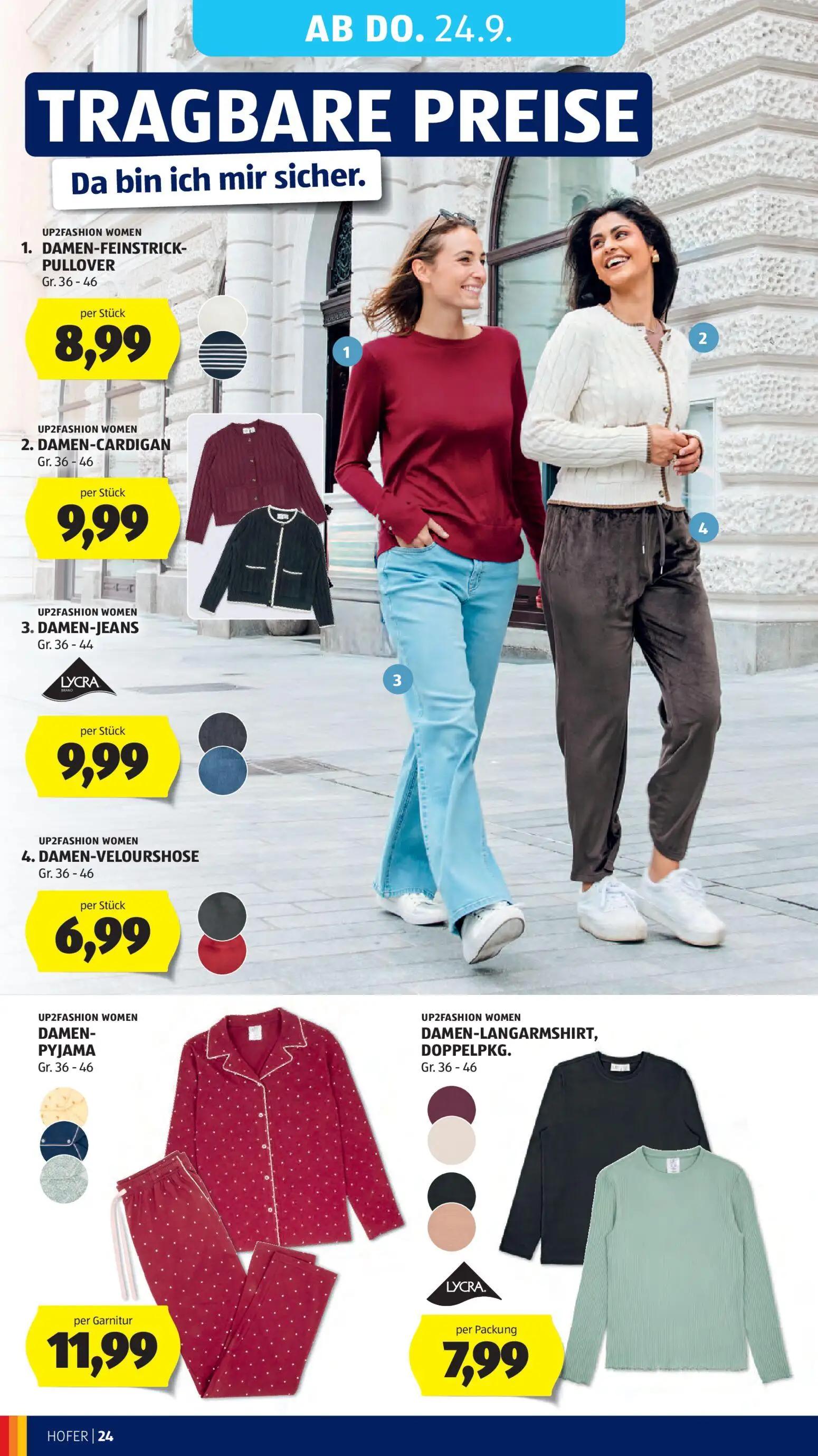 Hofer Prospekt, Seite 30 von 48 — DAMEN-FEINSTRICK- PULLOVER, DAMEN-CARDIGAN, DAMEN-JEANS