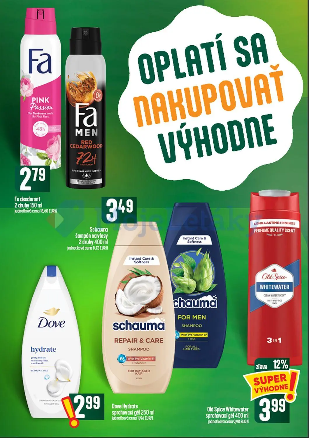 Coop Tempo leták, strana 54 z 60 — Old Spice Whitewater sprchovací gél, Fa deodorant, Schauma šampón na vlasy
