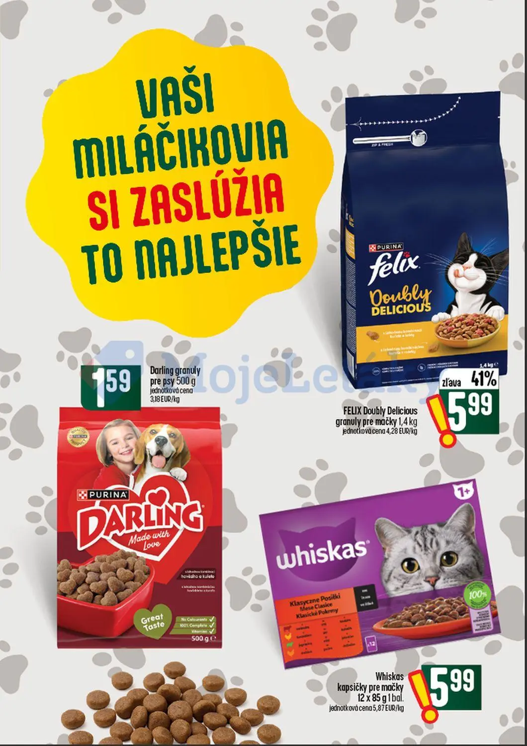 Coop Tempo leták, strana 57 z 60 — FELIX Doubly Delicious granuly pre mačky, Darling granuly, Whiskas kapsičky pre mačky