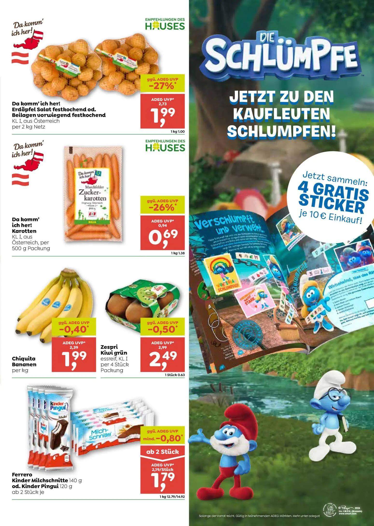 ADEG Prospekt, Seite 3 von 8 — Erdäpfel Salat festkochend od. Beilagen vorwiegend festkochend KL I, aus Österreich, Zespri K…