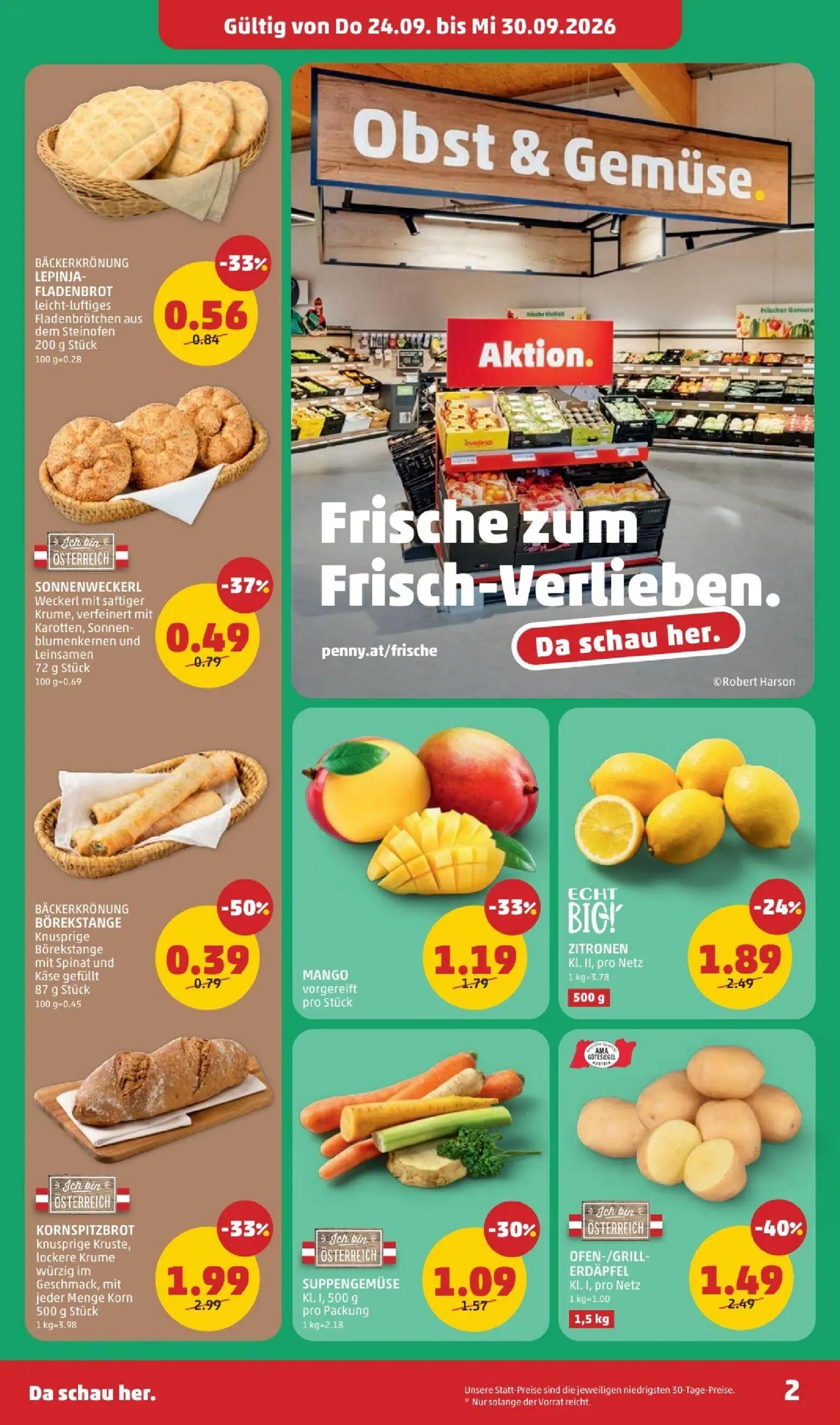 PENNY Prospekt, Seite 2 von 8 — KORNSPITZBROT knusprige Kruste, lockere Krume würzig im Geschmack, mit jeder Menge Korn, OFE…