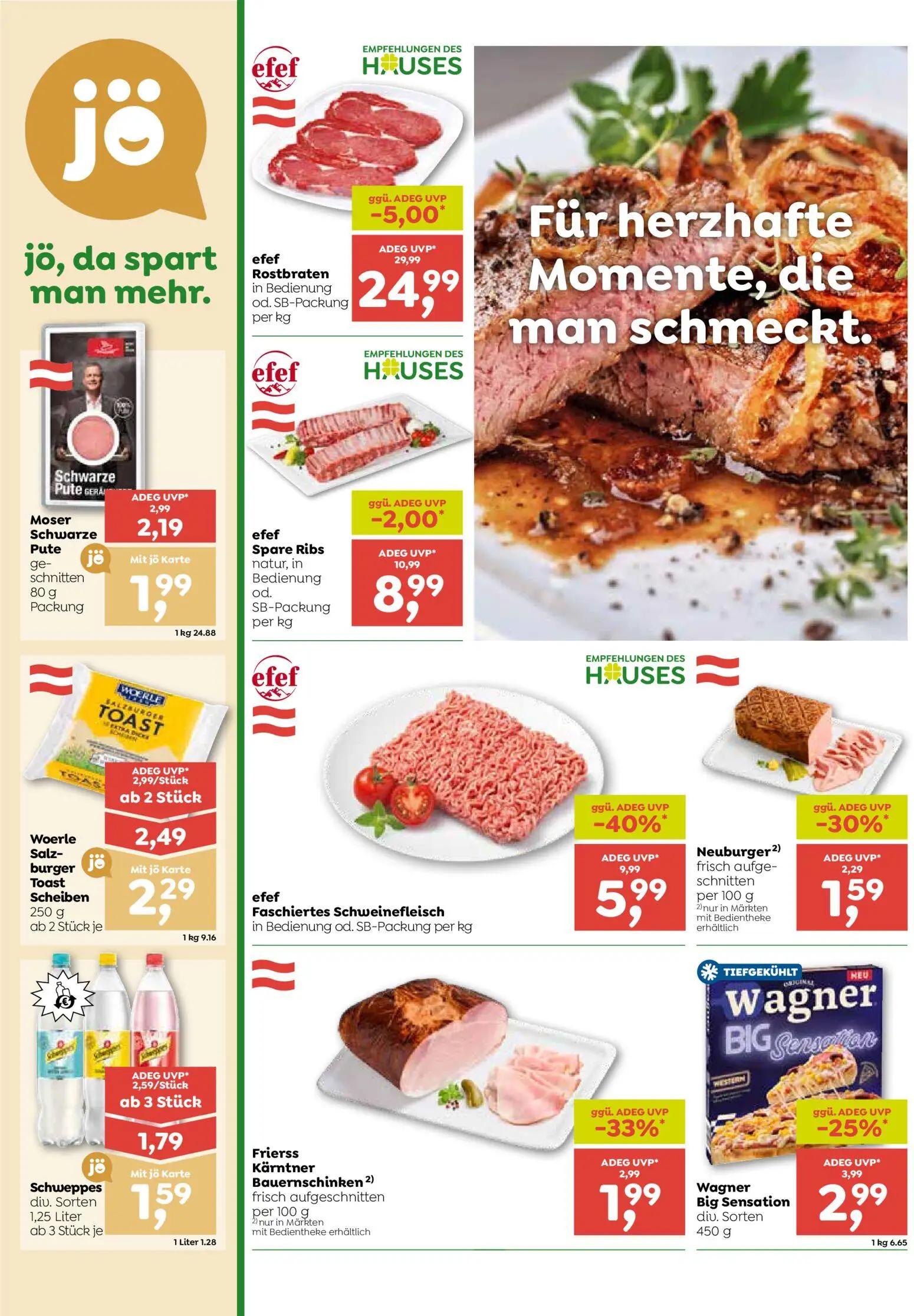 ADEG Prospekt, Seite 5 von 8 — efef Rostbraten, efef Faschiertes Schweinefleisch, efef Spare Ribs natur