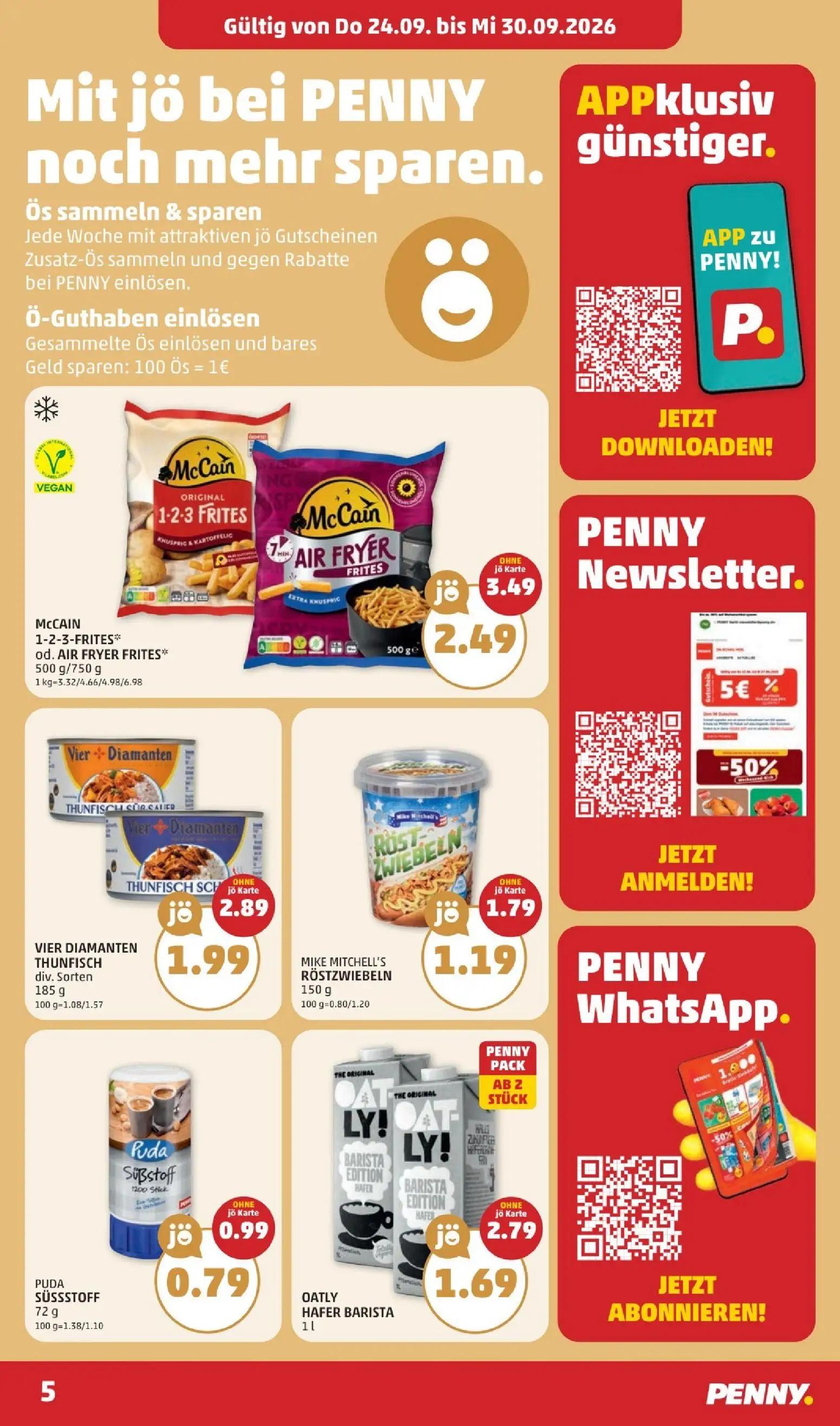 PENNY Prospekt, Seite 5 von 8 — OATLY HAFER BARISTA, McCain 1-2-3-FRITES, VIER DIAMANTEN THUNFISCH