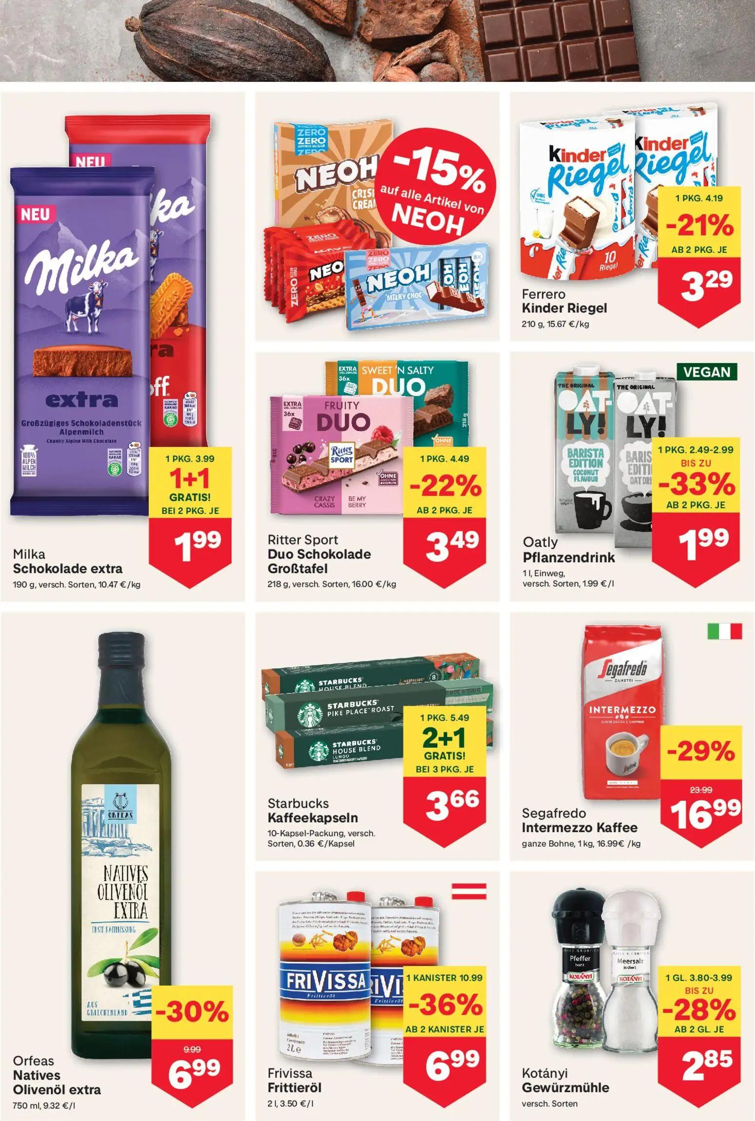MPREIS Prospekt, Seite 6 von 17 — Segafredo Intermezzo Kaffee, Frivissa Frittieröl, Orfeas Natives Olivenöl extra