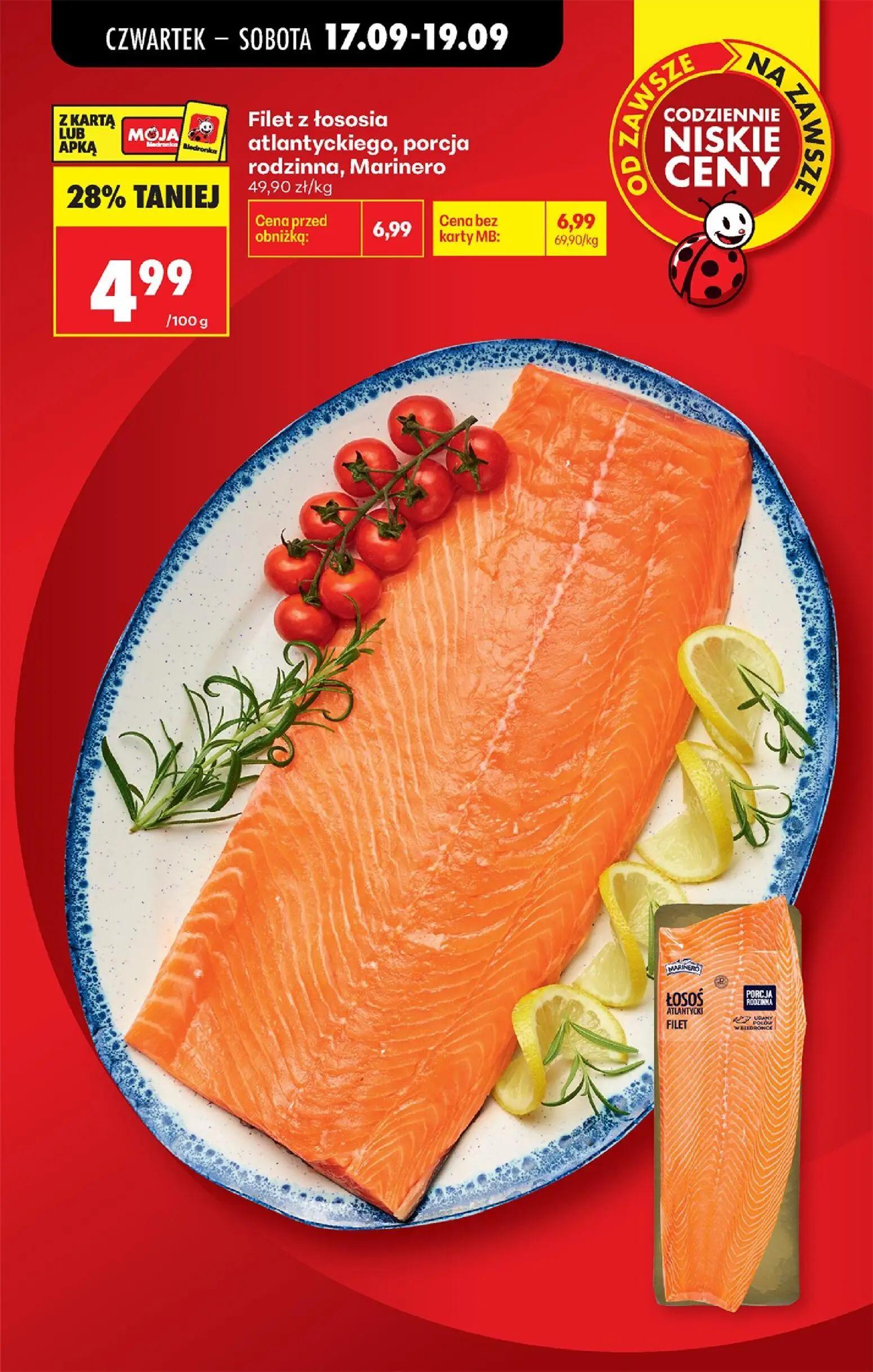Biedronka gazetka, strona 13 z 85 — Filet z łososia atlantyckiego, porcja rodzinna, Marinero, Filet z łososia atlantyckiego,…