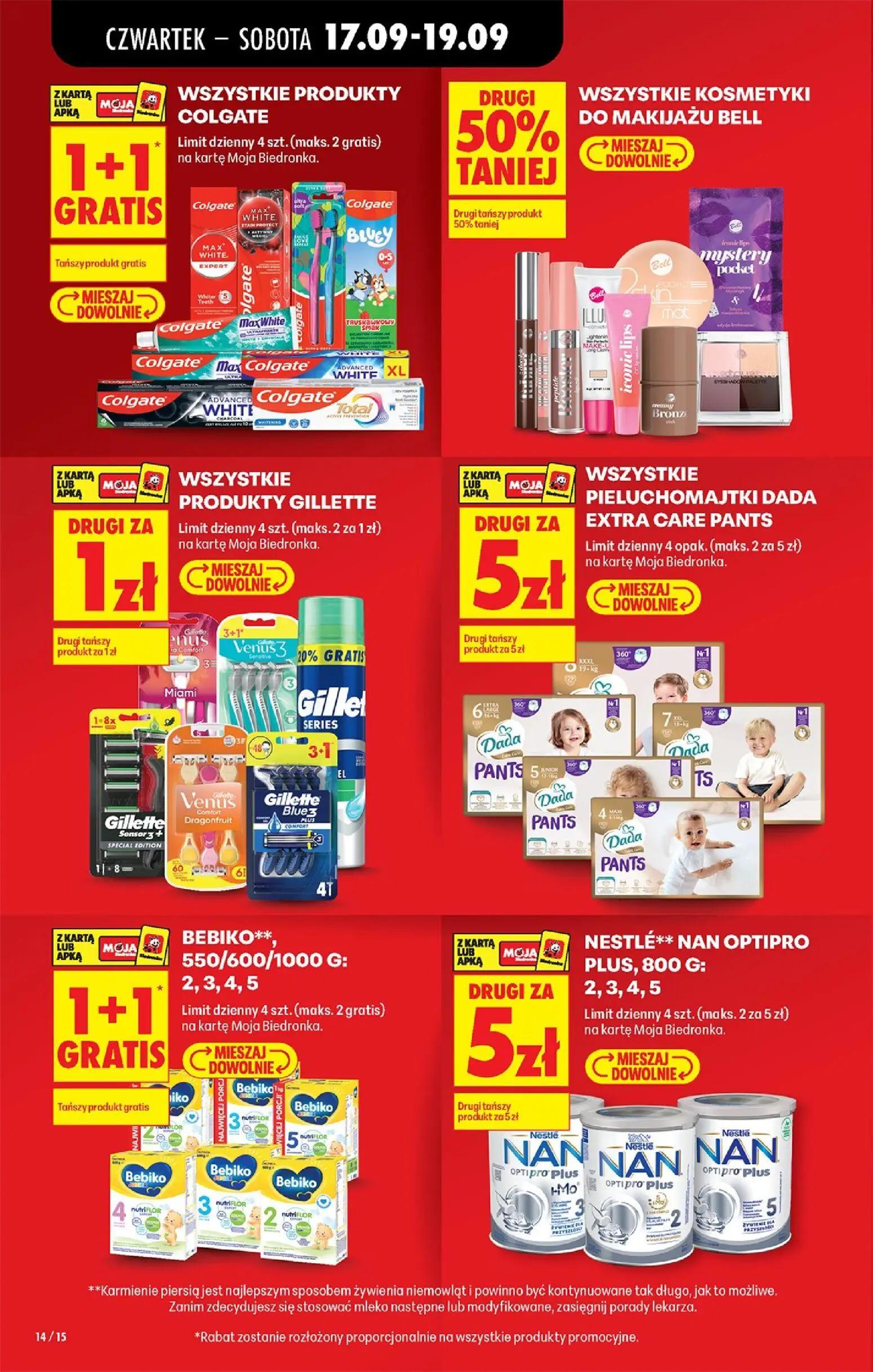 Biedronka gazetka, strona 22 z 85 — WSZYSTKIE PRODUKTY GILLETTE, WSZYSTKIE PIELUCHOMAJTKI DADA EXTRA CARE PANTS, NESTLÉ** NA…