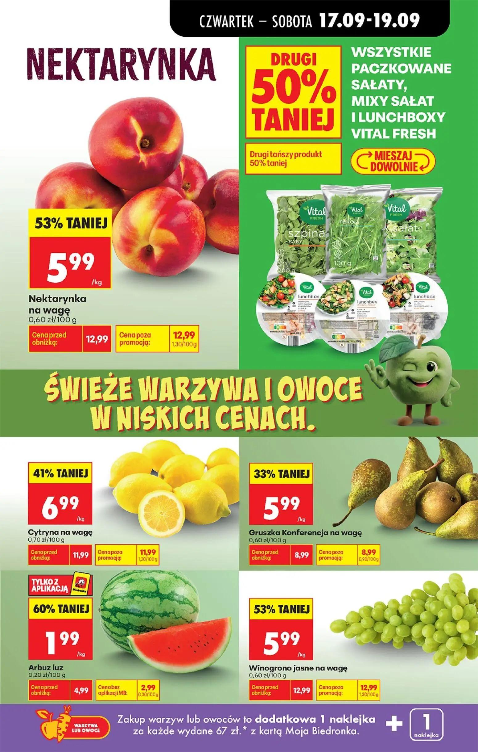 Biedronka gazetka, strona 31 z 85 — NEKTARYNKA, Winogrono jasne na wagę, Cytryna na wagę