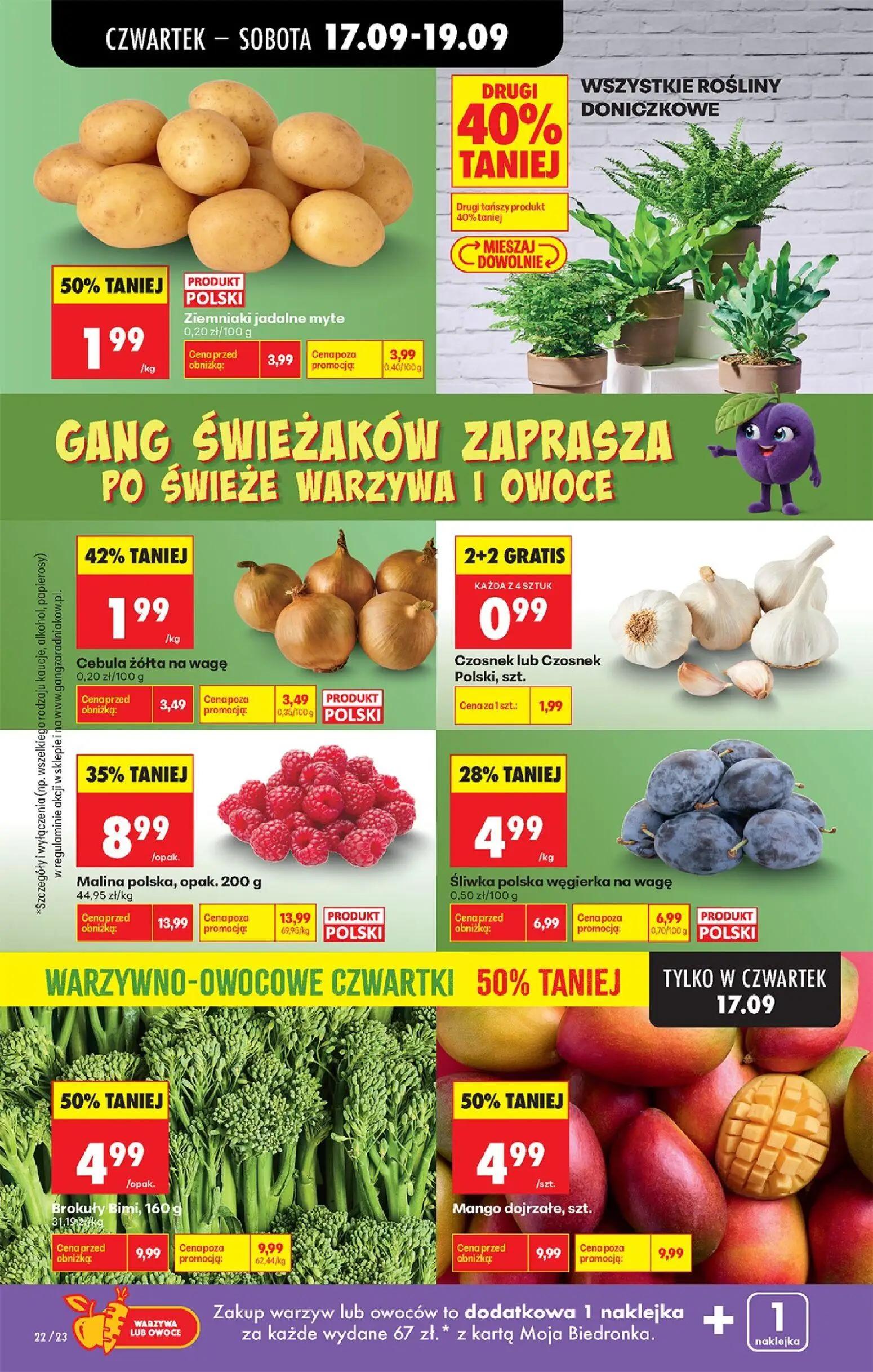Biedronka gazetka, strona 32 z 85 — Malina polska, Brokuły Bimi, Mango dojrzałe
