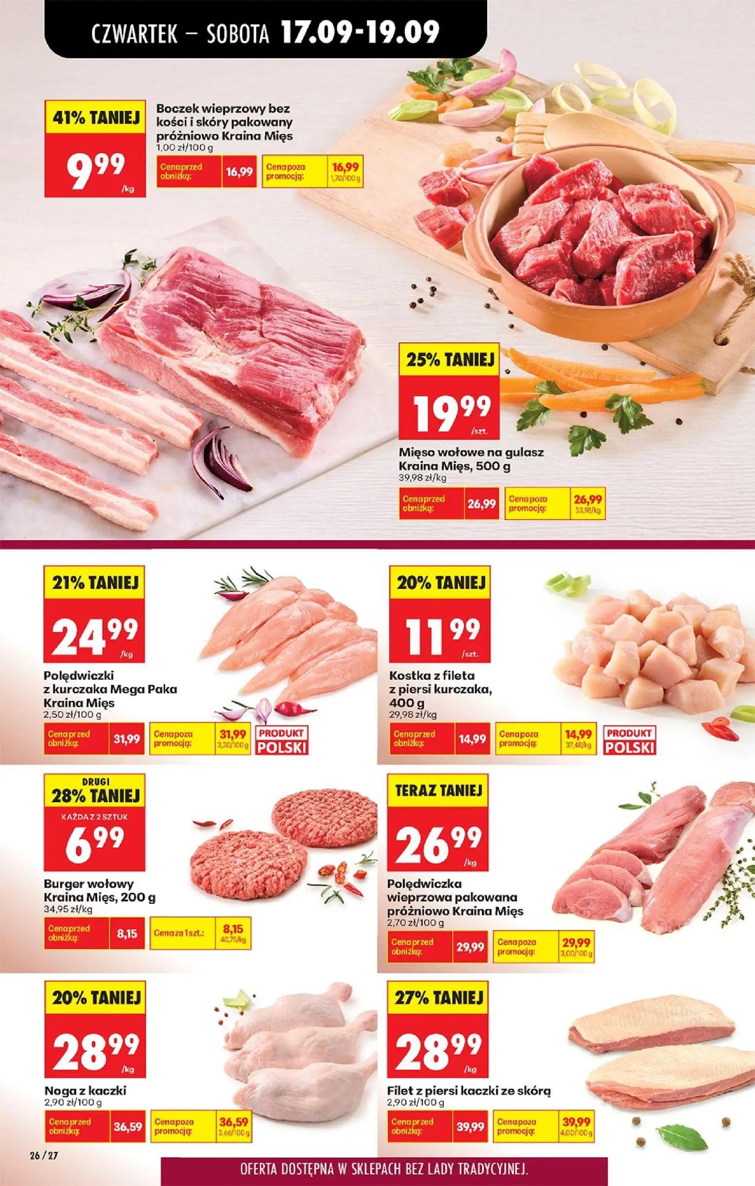 Biedronka gazetka, strona 40 z 85 — Filet z piersi kaczki ze skórą, Noga z kaczki, Boczek wieprzowy bez kości i skóry pakowa…