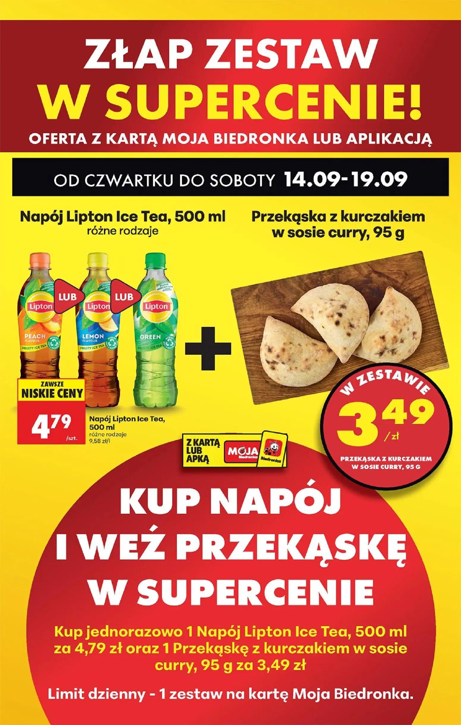 Biedronka gazetka, strona 44 z 85 — Napój Lipton Ice Tea, Przekąska z kurczakiem w sosie curry