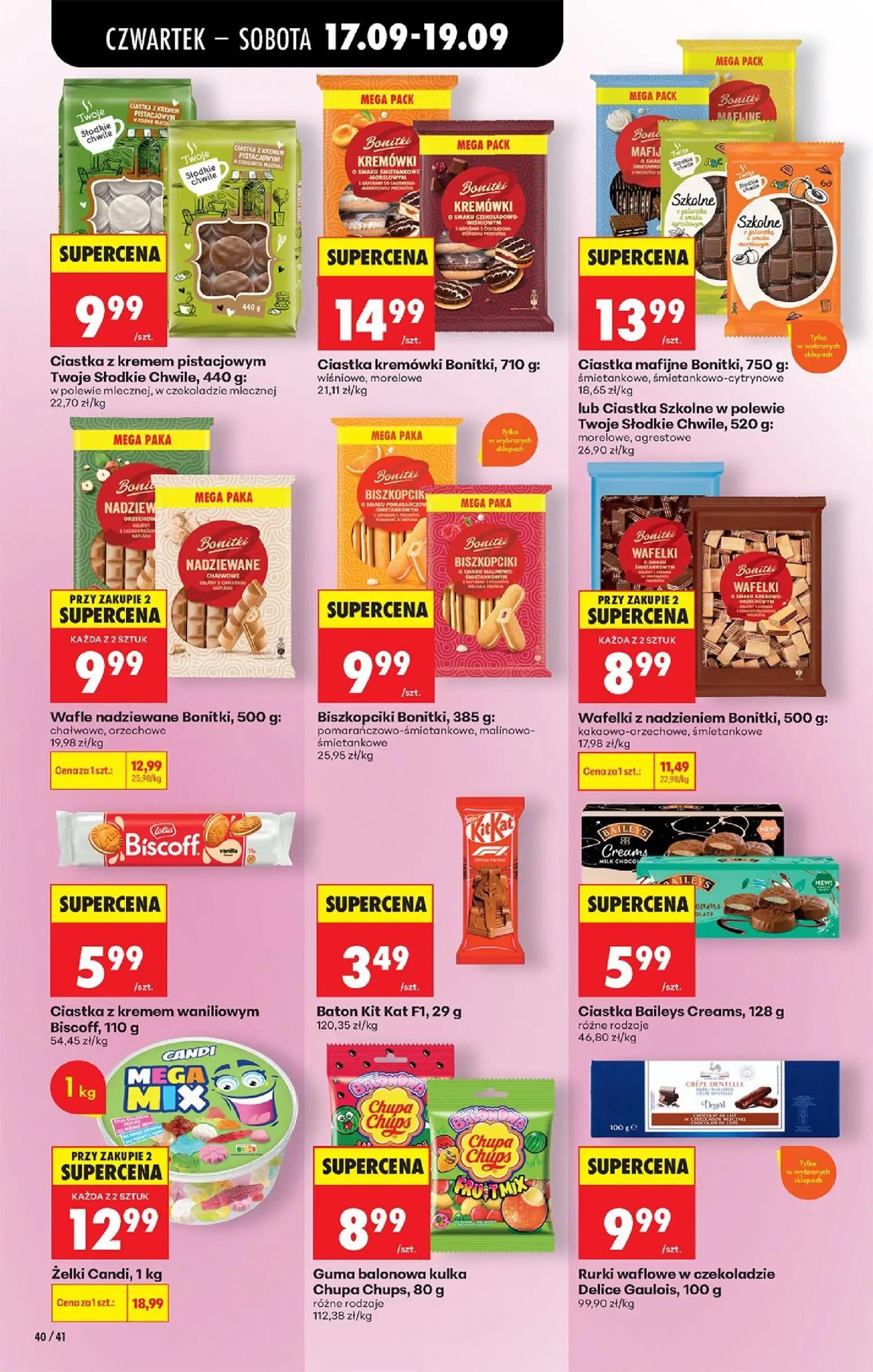 Biedronka gazetka, strona 60 z 85 — Żelki Candi, 1 kg, Wafle nadziewane Bonitki, 500 g, Wafelki z nadzieniem Bonitki, 500 g