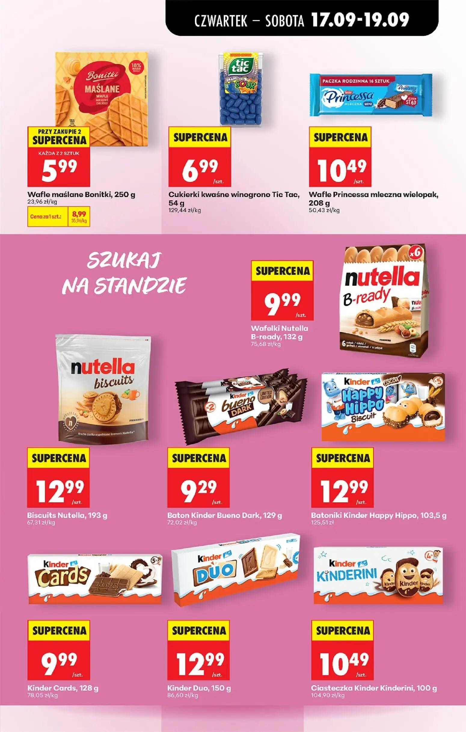 Biedronka gazetka, strona 61 z 85 — Wafle maślane Bonitki, Cukierki kwaśne winogrono Tic Tac, Wafle Princessa mleczna wielop…