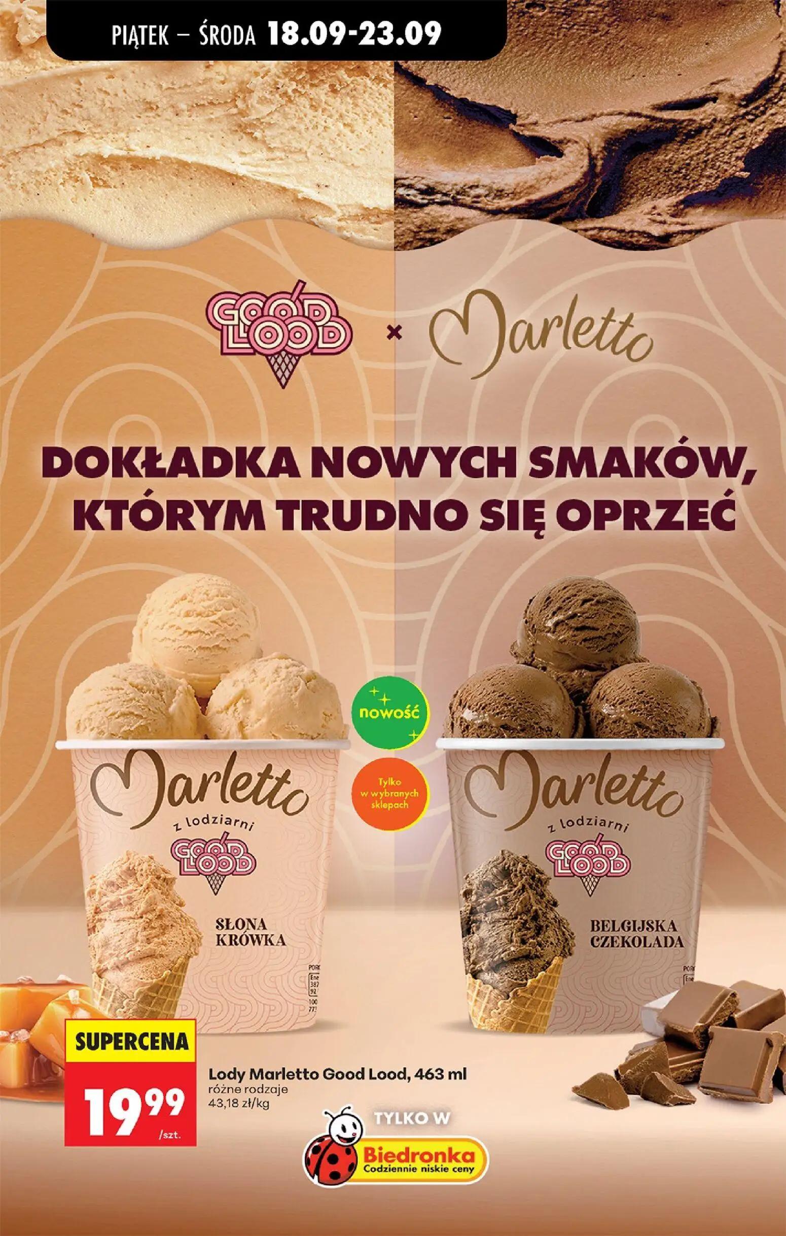 Biedronka gazetka, strona 63 z 85 — Lody Marletto Good Lood