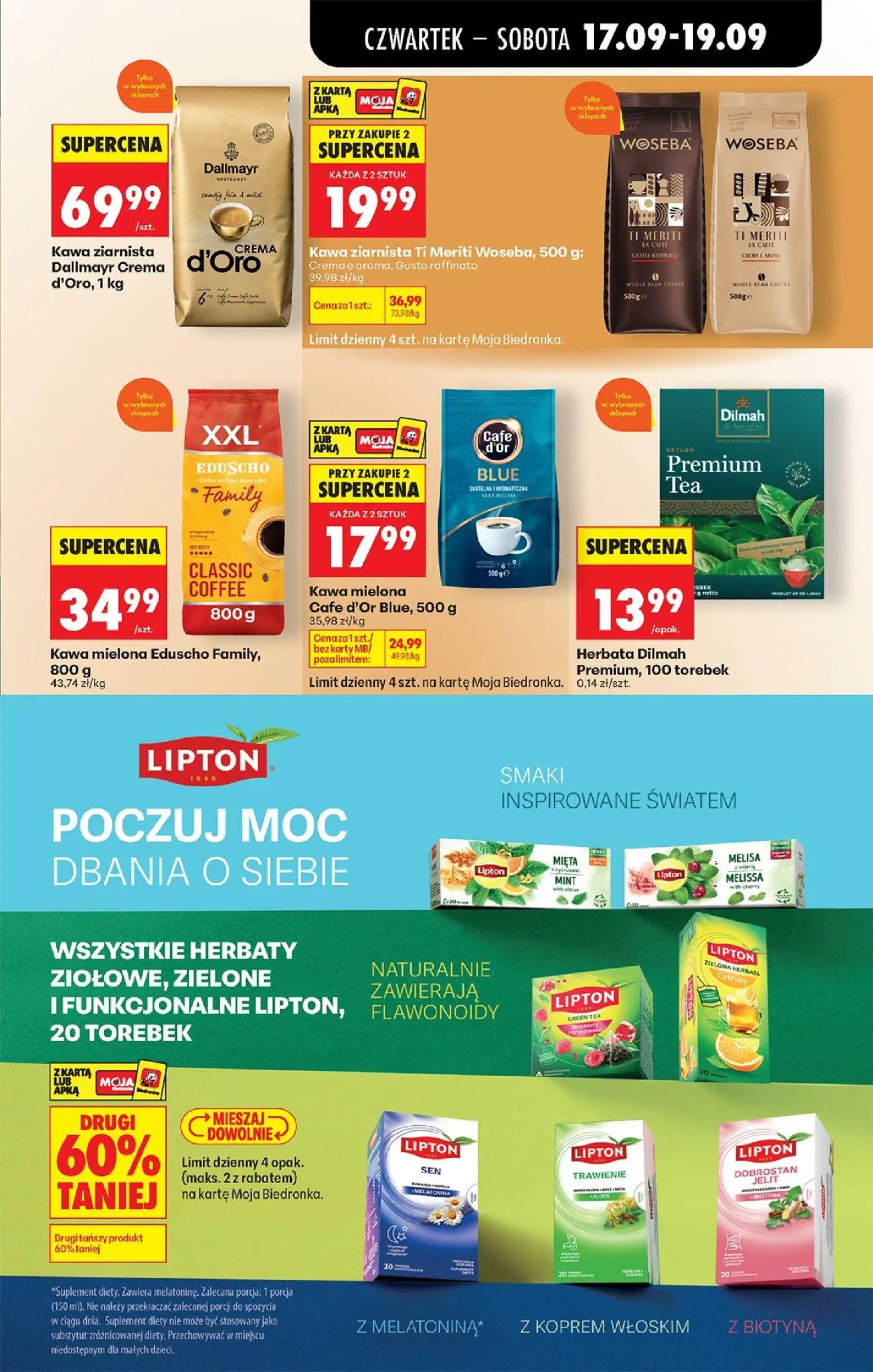 Biedronka gazetka, strona 65 z 85 — Kawa ziarnista Ti Meriti Woseba: Crema e aroma, Gusto raffinato, Kawa mielona Cafe d'Or …