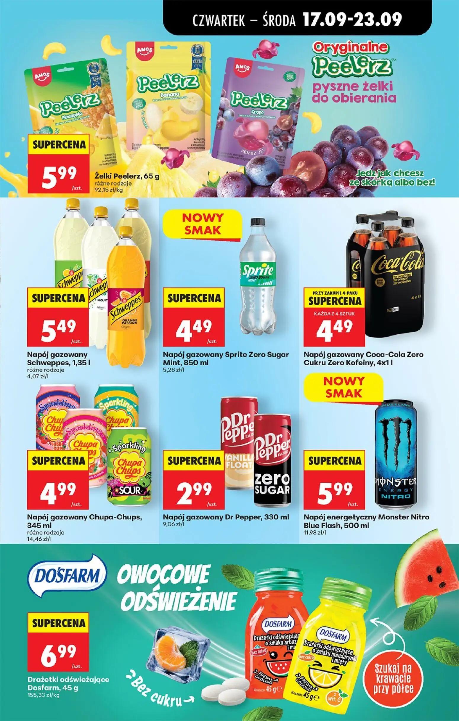 Biedronka gazetka, strona 67 z 85 — Żelki Peelerz, Napój gazowany Schweppes, Napój gazowany Sprite Zero Sugar Mint