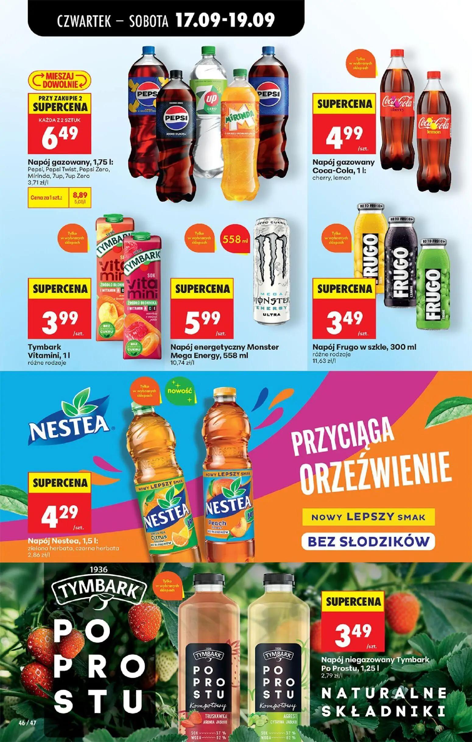 Biedronka gazetka, strona 68 z 85 — Napój gazowany, Pepsi, Pepsi Twist, Pepsi Zero, Mirinda, 7up, 7up Zero, Napój gazowany C…