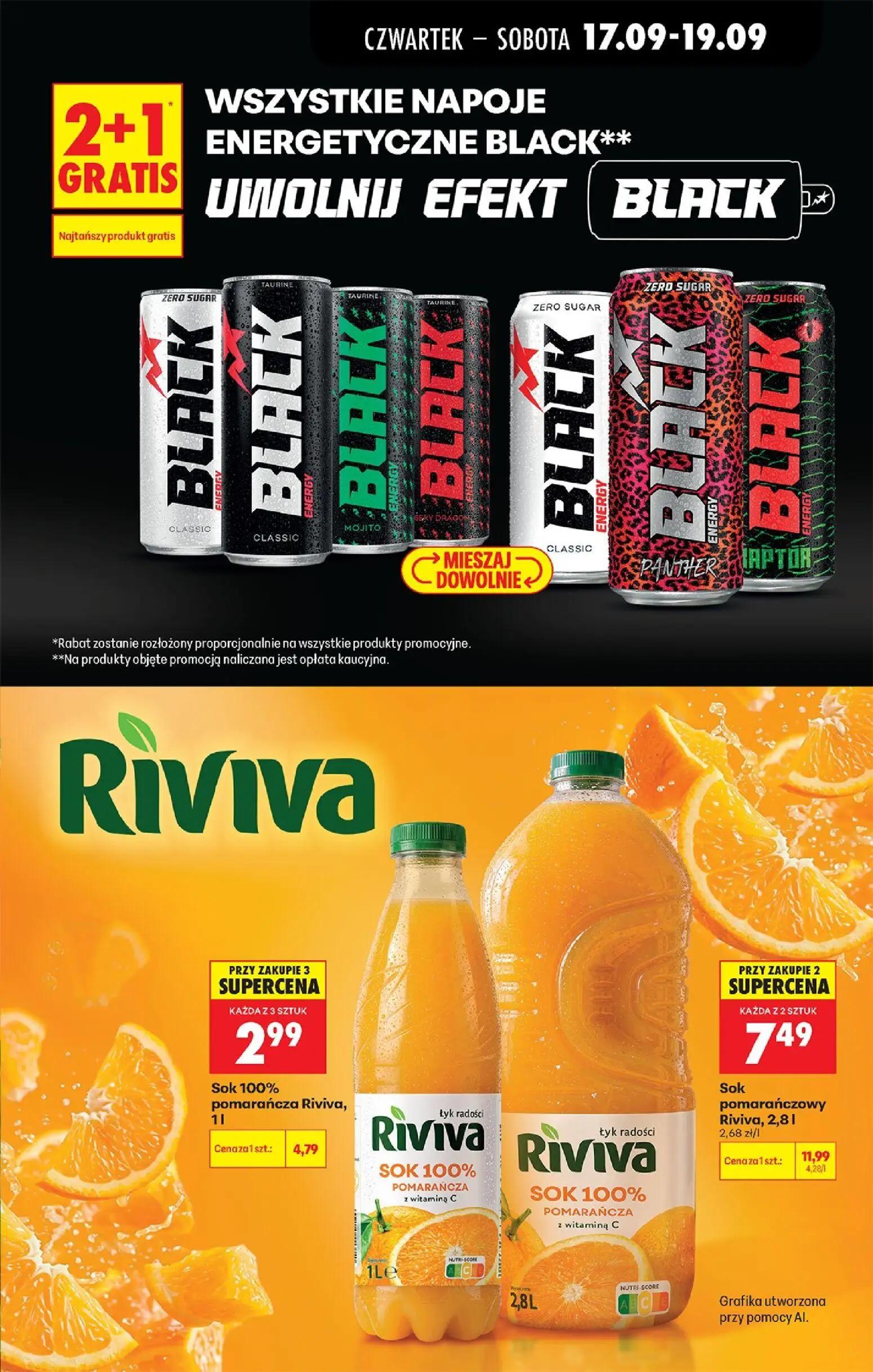 Biedronka gazetka, strona 69 z 85 — Sok pomarańczowy Riviva, 2,8l, Sok 100% pomarańcza Riviva, 1l