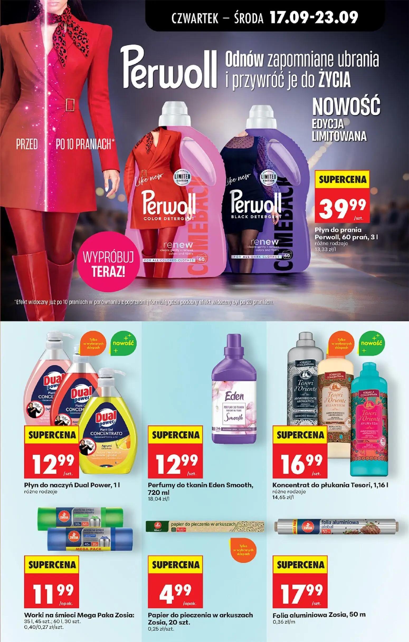 Biedronka gazetka, strona 79 z 85 — Płyn do prania Perwoll, 60 prań, Płyn do naczyń Dual Power, Perfumy do tkanin Eden Smooth