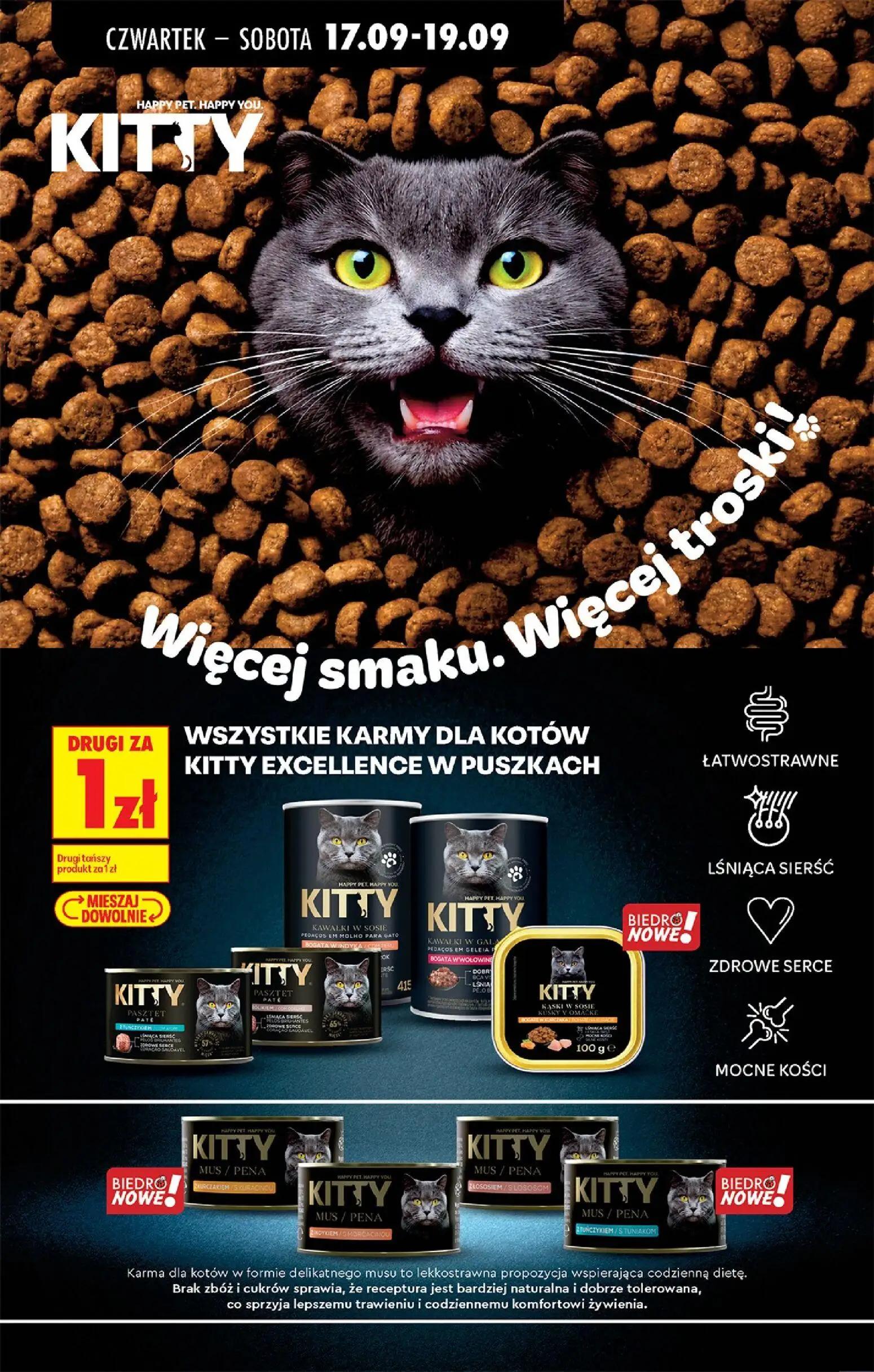 Biedronka gazetka, strona 84 z 85 — WSZYSTKIE KARMY DLA KOTÓW KITTY EXCELLENCE W PUSZKACH