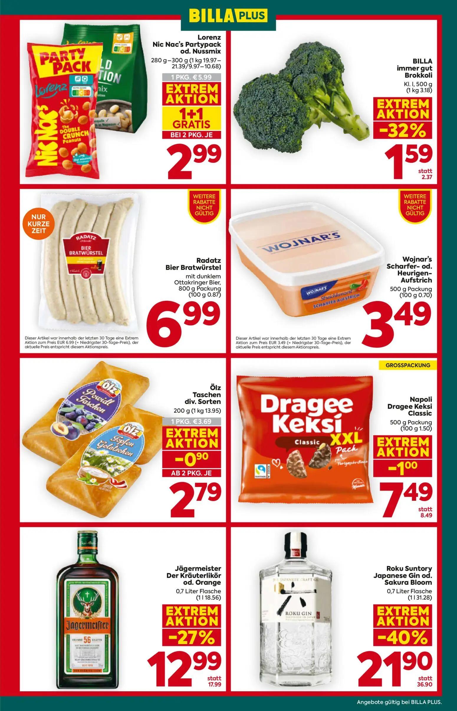 Billa Plus Prospekt, Seite 5 von 20 — Roku Suntory Japanese Gin od. Sakura Bloom, Jägermeister Der Kräuterlikör od. Orange, …