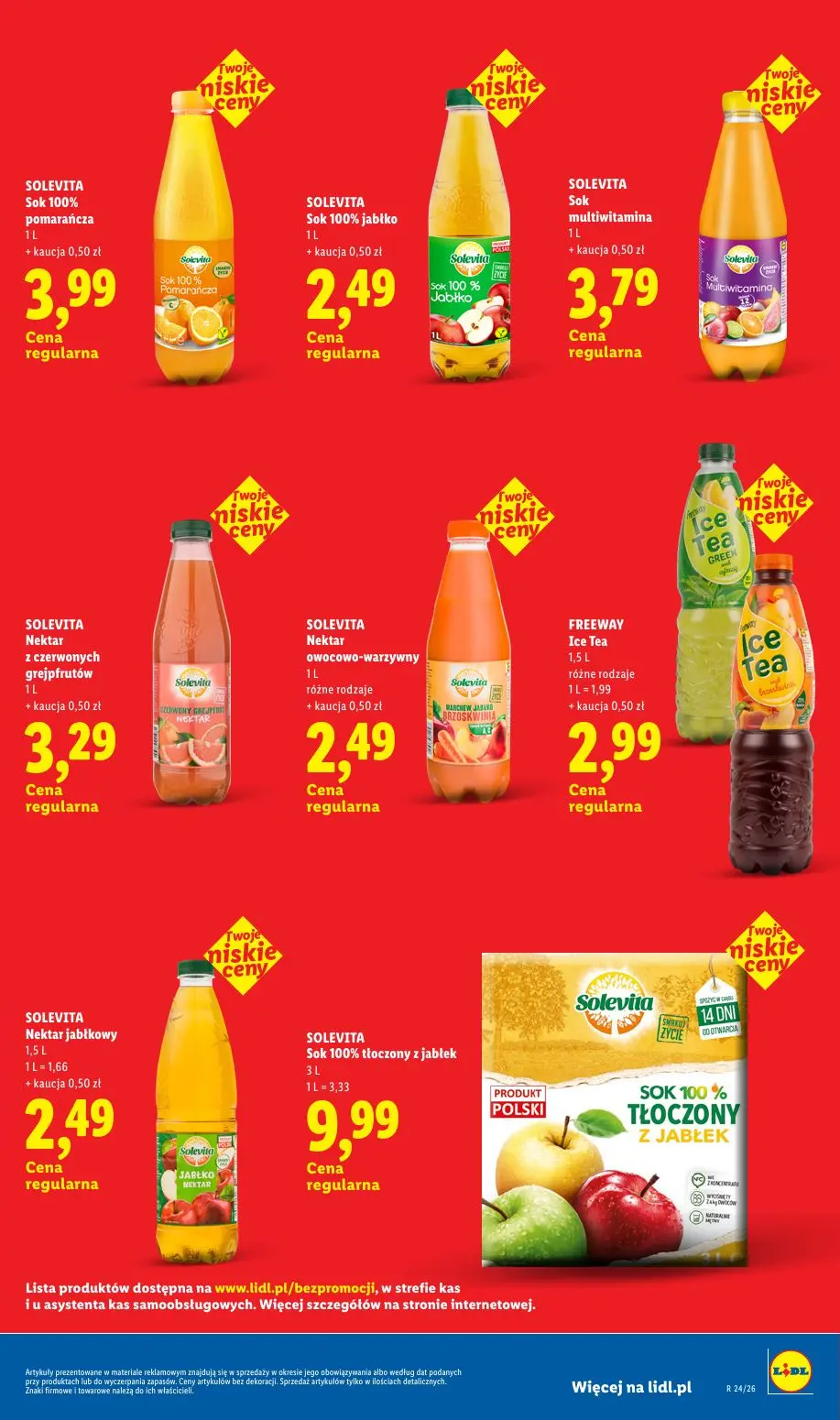 Lidl gazetka, strona 9 z 32 — SOLEVITA Sok 100% pomarańcza, SOLEVITA Sok 100% jabłko, SOLEVITA Sok multiwitamina