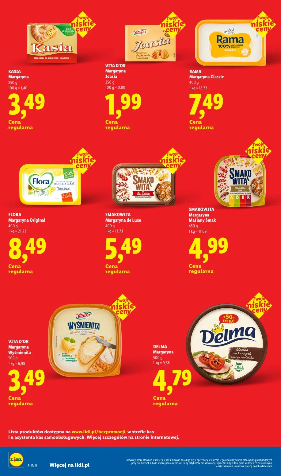 Lidl gazetka, strona 16 z 32 — KASIA Margaryna, VITA D'OR Margaryna Joasia, RAMA Margaryna Classic