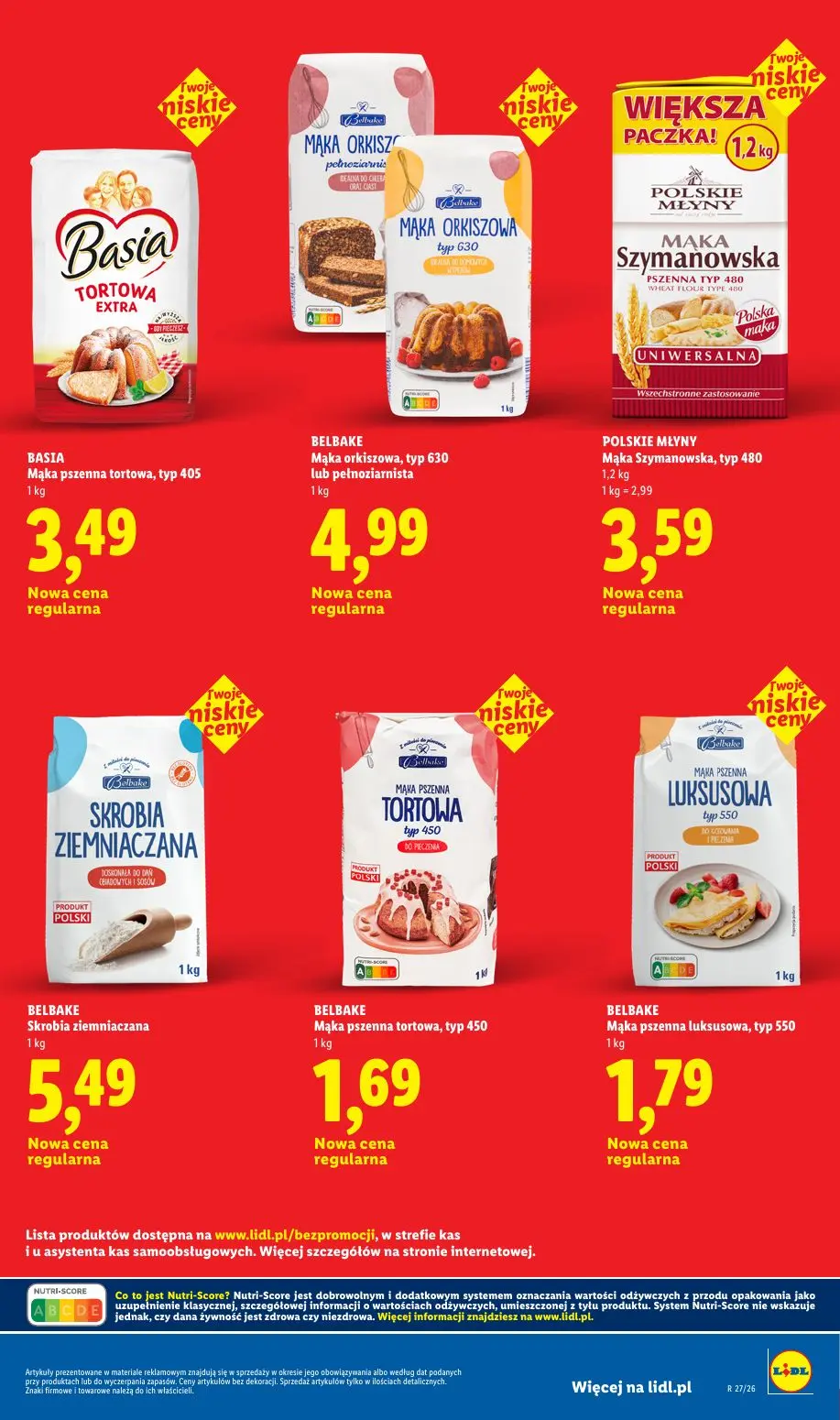 Lidl gazetka, strona 19 z 32 — Mąka pszenna tortowa, typ 405, Mąka orkiszowa, typ 630 lub pełnoziarnista, Mąka Szymanowska, …