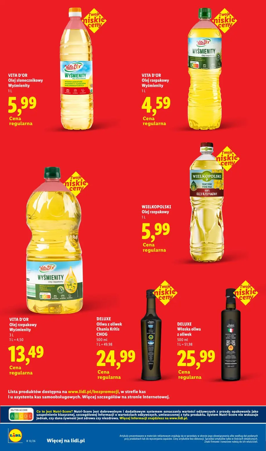 Lidl gazetka, strona 26 z 32 — VITA D'OR Olej słonecznikowy Wyśmienity, VITA D'OR Olej rzepakowy Wyśmienity, WIELKOPOLSKI Ol…