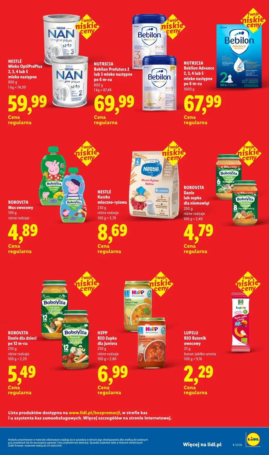 Lidl gazetka, strona 31 z 32 — NESTLÉ Mleko OptiProPlus 2, 3, 4 lub 5 mleko następne, NUTRICIA Bebilon Profutura 2 lub 3 mle…