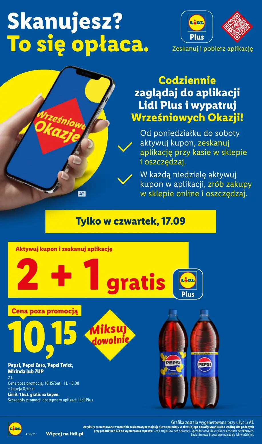 Lidl gazetka, strona 14 z 95 — Pepsi, Pepsi Zero, Pepsi Twist, Mirinda lub 7UP