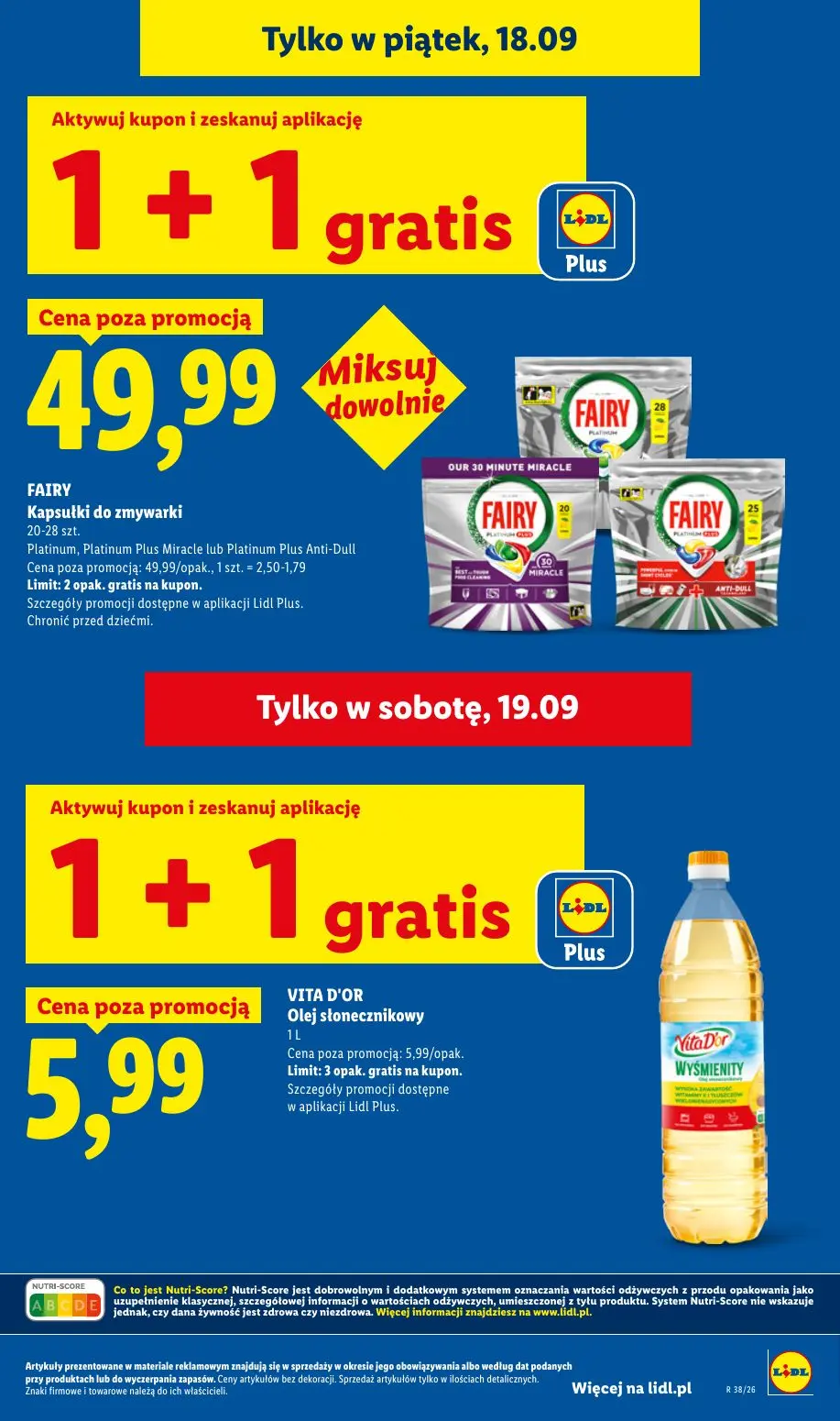 Lidl gazetka, strona 15 z 95 — FAIRY Kapsułki do zmywarki Platinum, Platinum Plus Miracle lub Platinum Plus Anti-Dull, VITA …