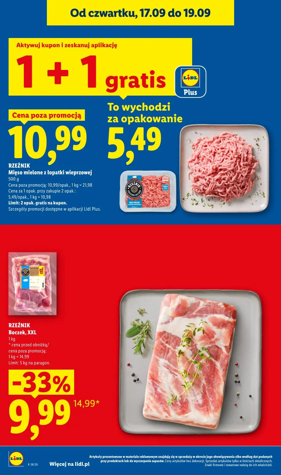 Lidl gazetka, strona 16 z 95 — Mięso mielone z łopatki wieprzowej, Boczek, XXL
