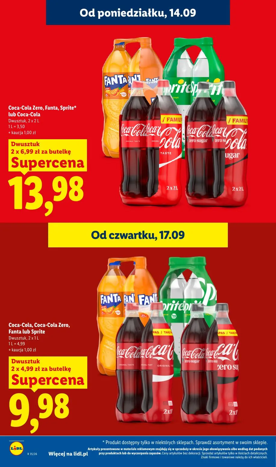 Lidl gazetka, strona 30 z 95 — Coca-Cola Zero, Fanta, Sprite* lub Coca-Cola, Coca-Cola, Coca-Cola Zero, Fanta lub Sprite