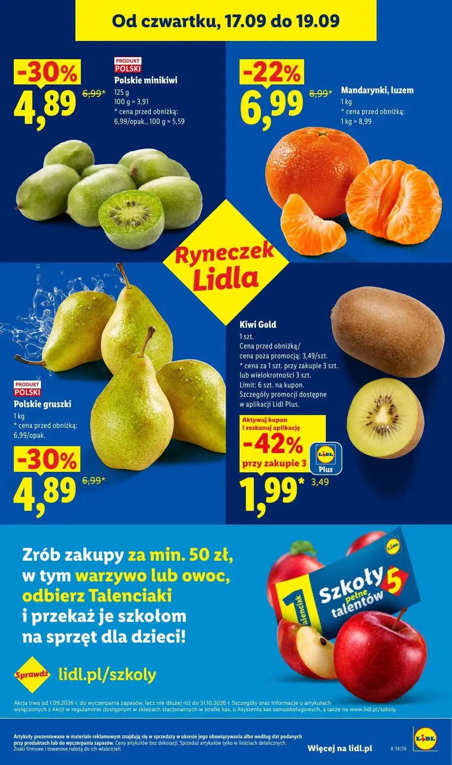 Lidl gazetka, strona 45 z 95 — Polskie minikiwi, Polskie gruszki, Mandarynki, luzem
