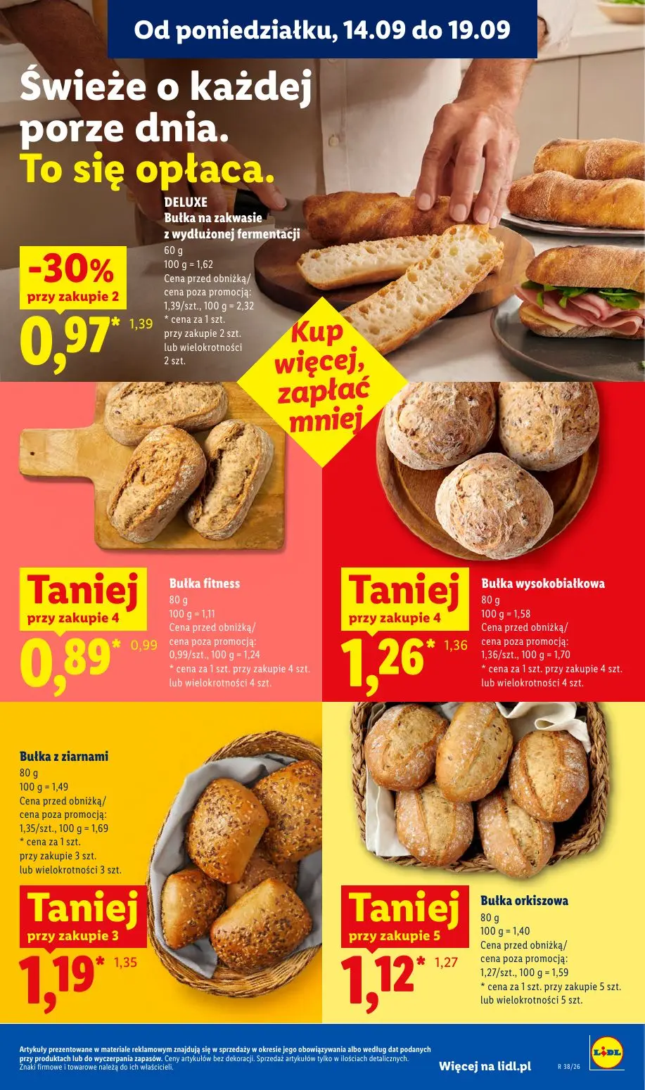 Lidl gazetka, strona 49 z 95 — DELUXE Bułka na zakwasie z wydłużonej fermentacji, Bułka z ziarnami, Bułka orkiszowa